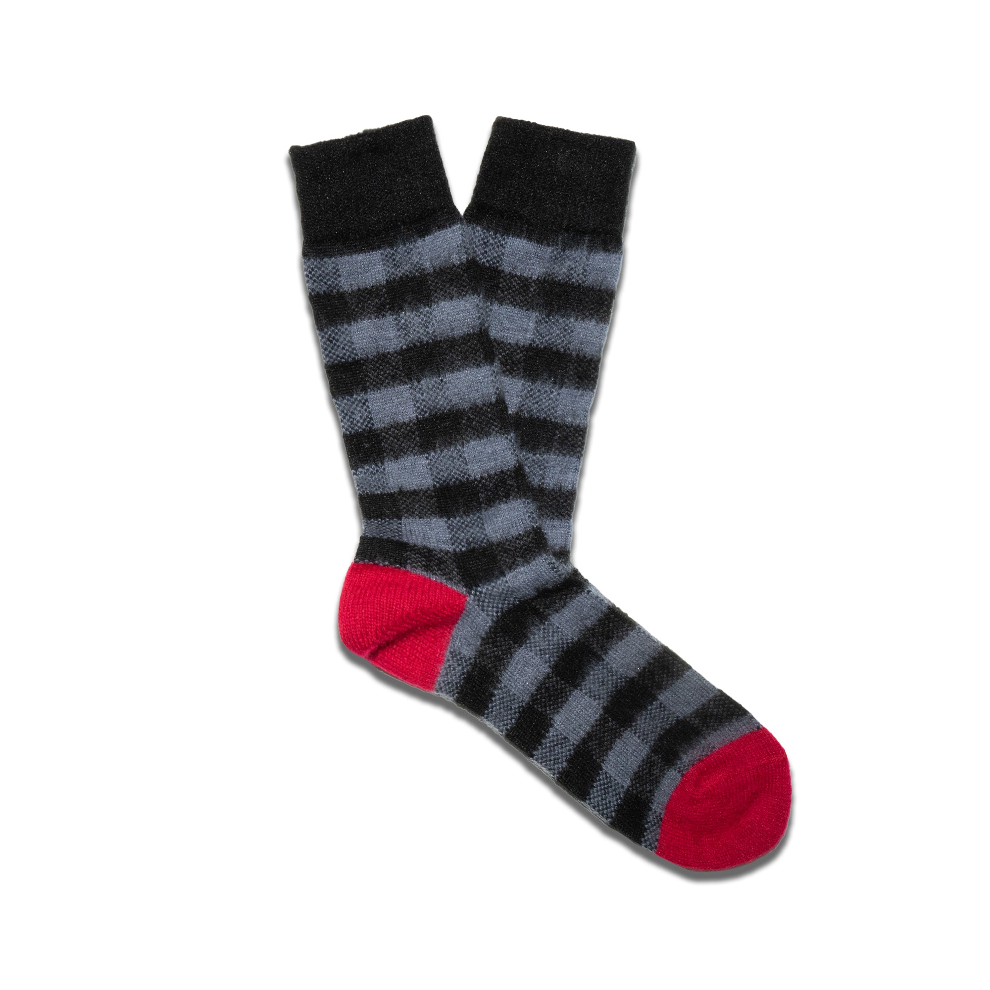 BUFFALO CHECK CREW SOCKS - BLACK