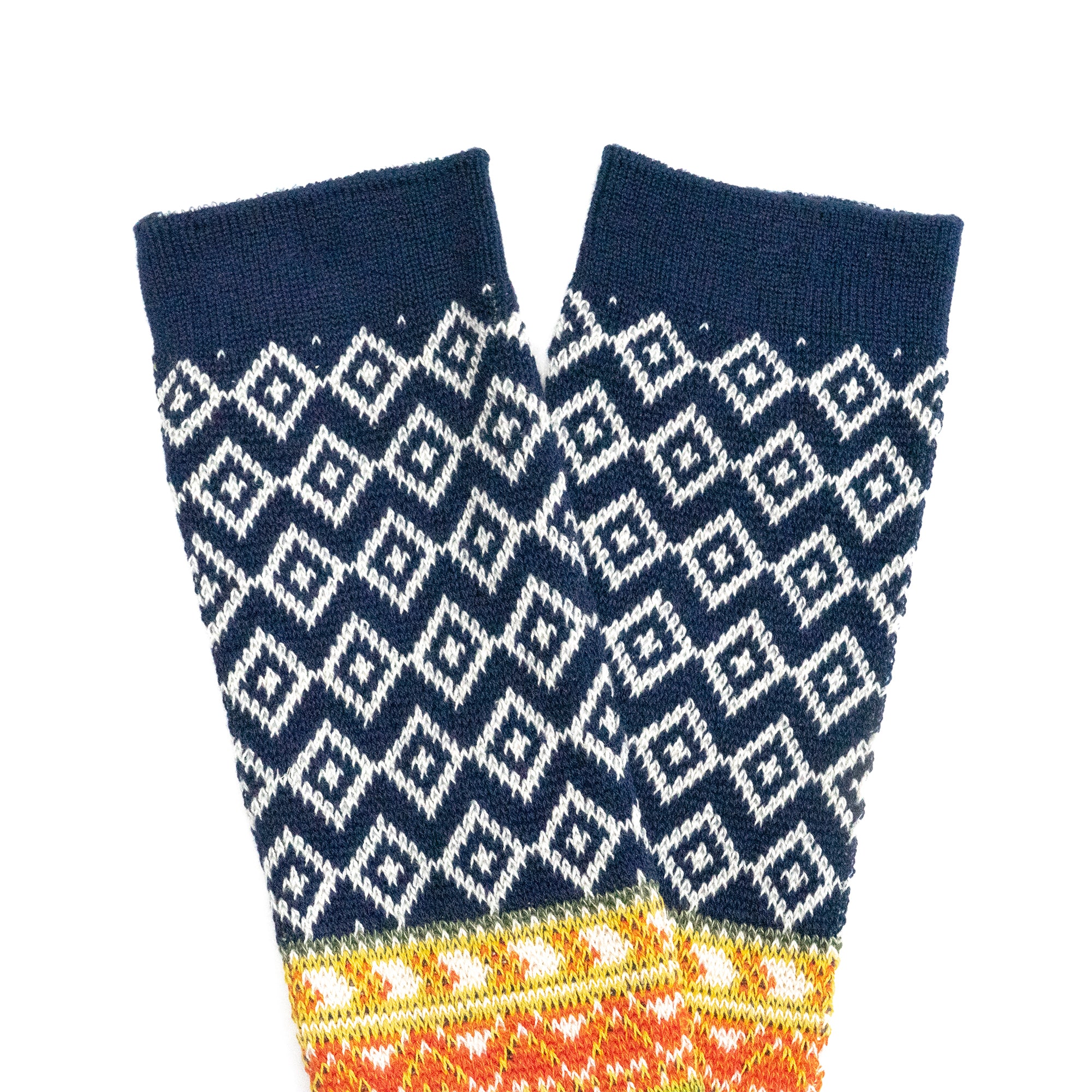 FAIRISLE JACQUARD CREW SOCKS - NAVY