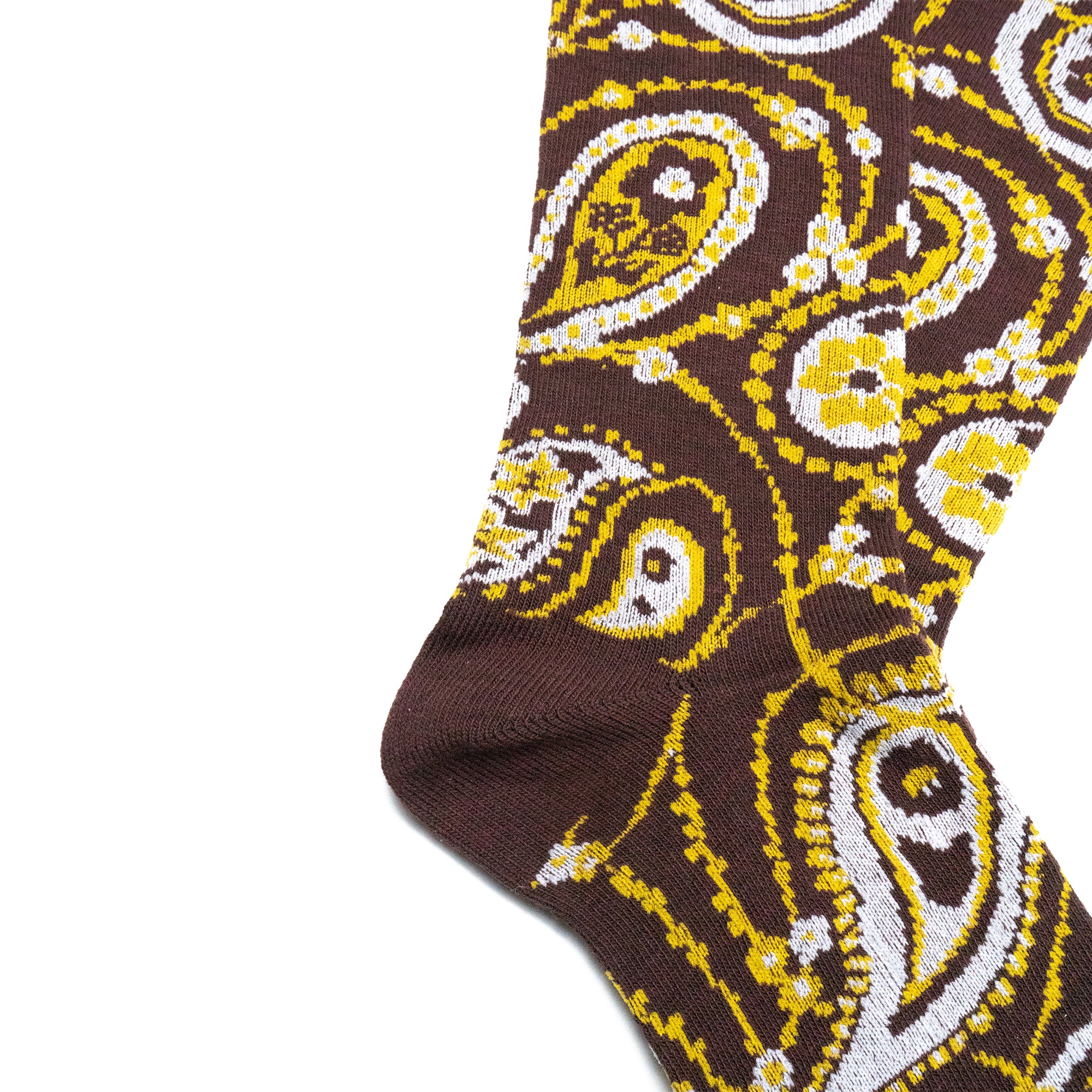 PAISLEY CREW SOCKS - BROWN