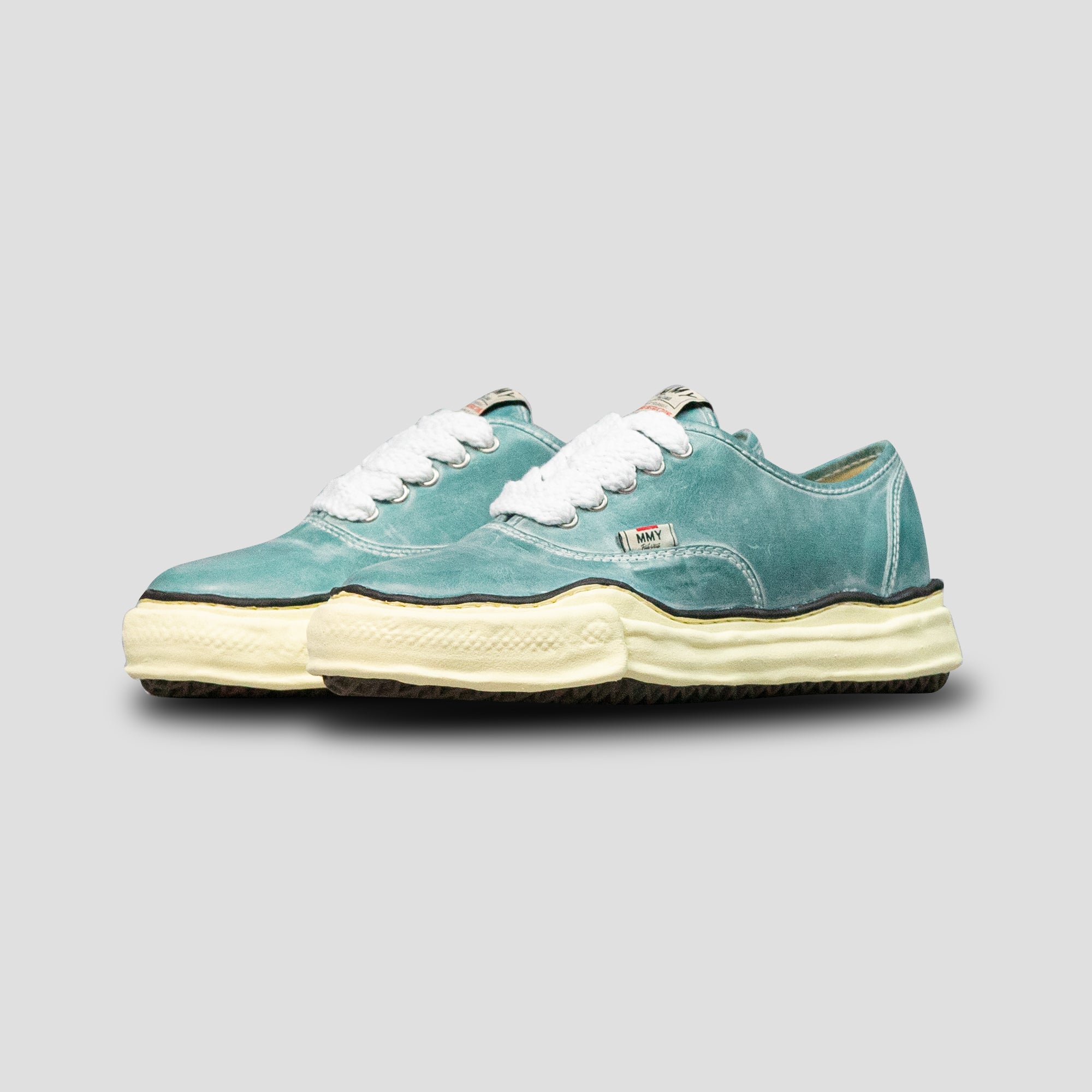 BAKER OG SOLE LOW-TOP PARAFFIN LEATHER SNEAKERS