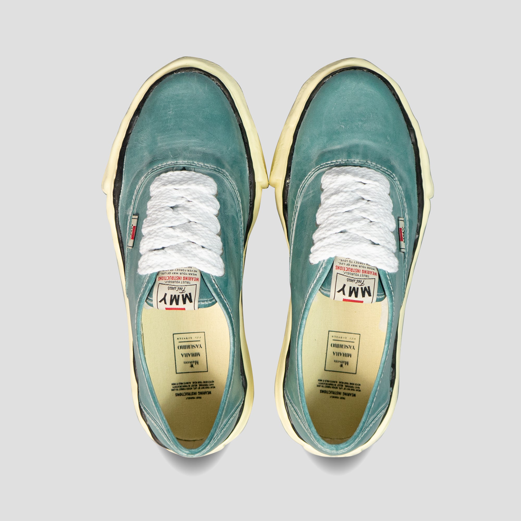 BAKER OG SOLE LOW-TOP PARAFFIN LEATHER SNEAKERS