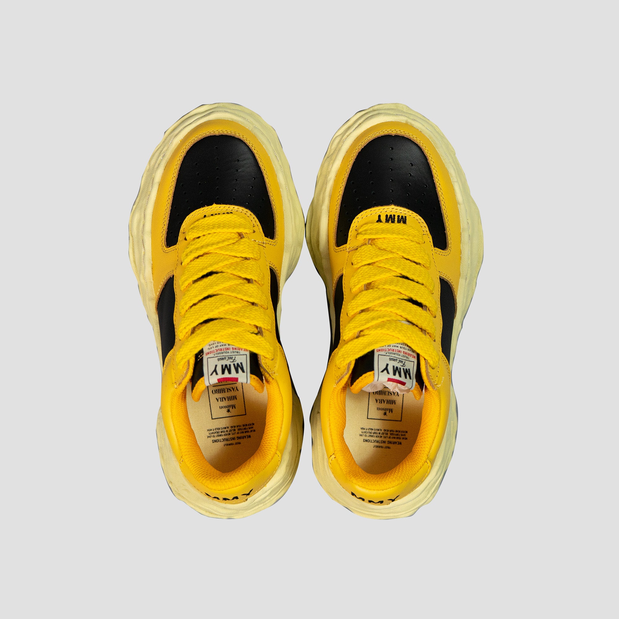 WAYNE OG VINTAGE COLOR SOLE LOW-TOP LEATHER SNEAKERS