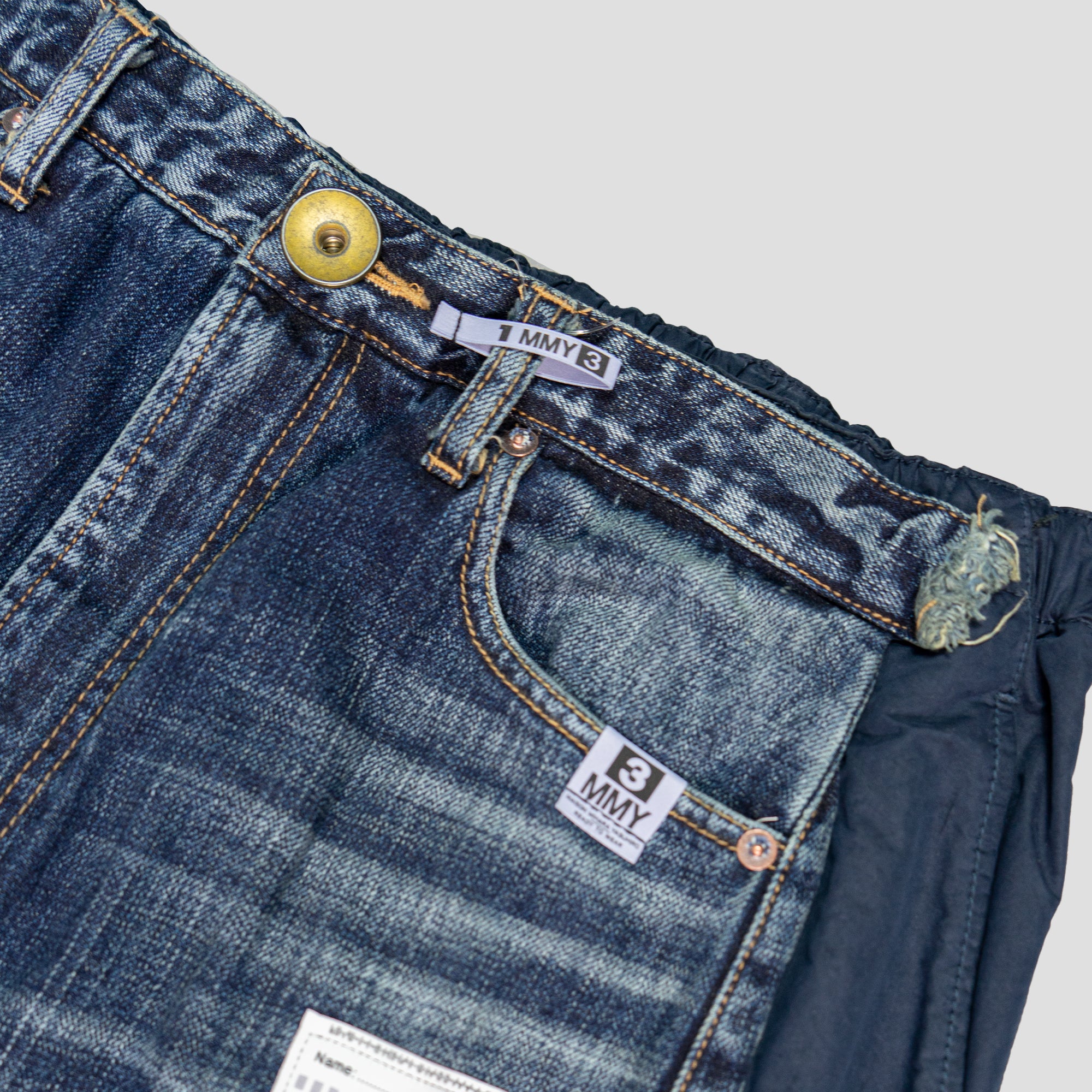 DENIM COMBINED EASY PANTS