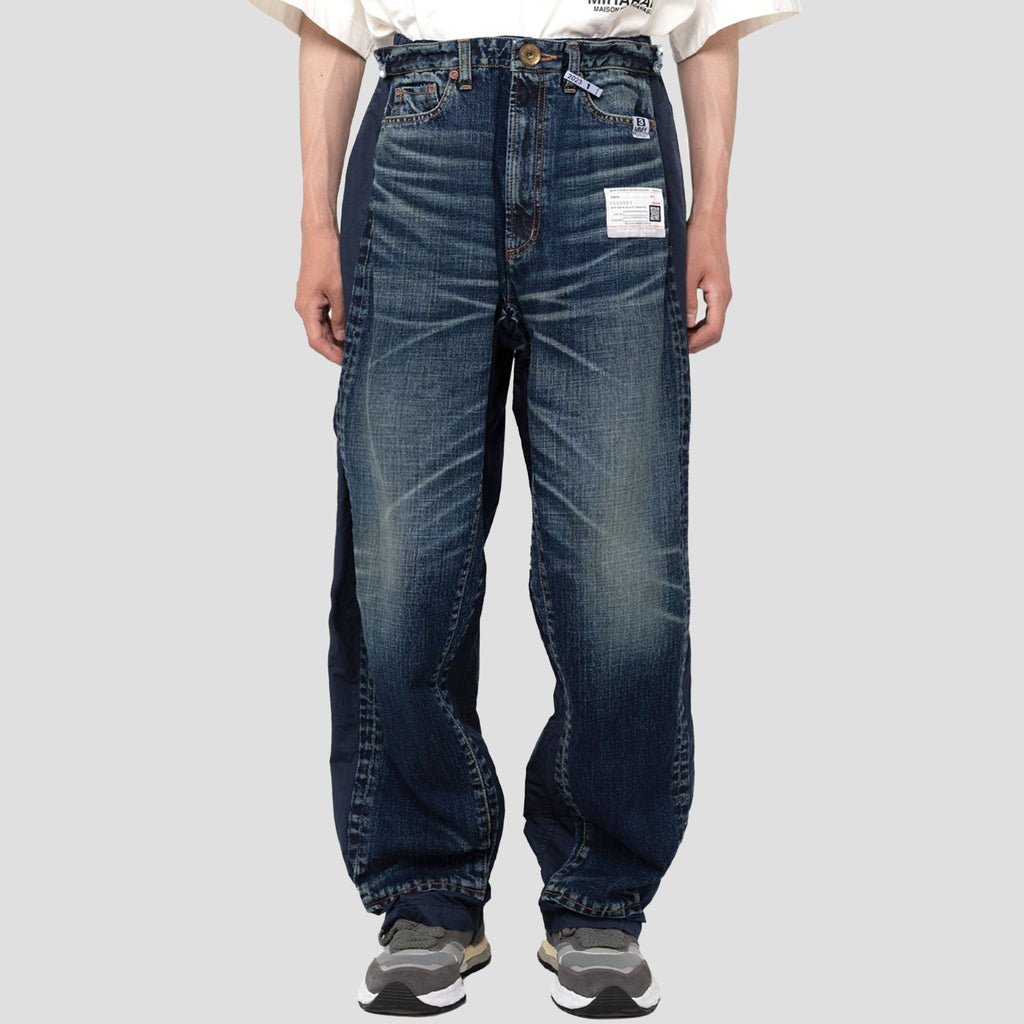 DENIM COMBINED EASY PANTS