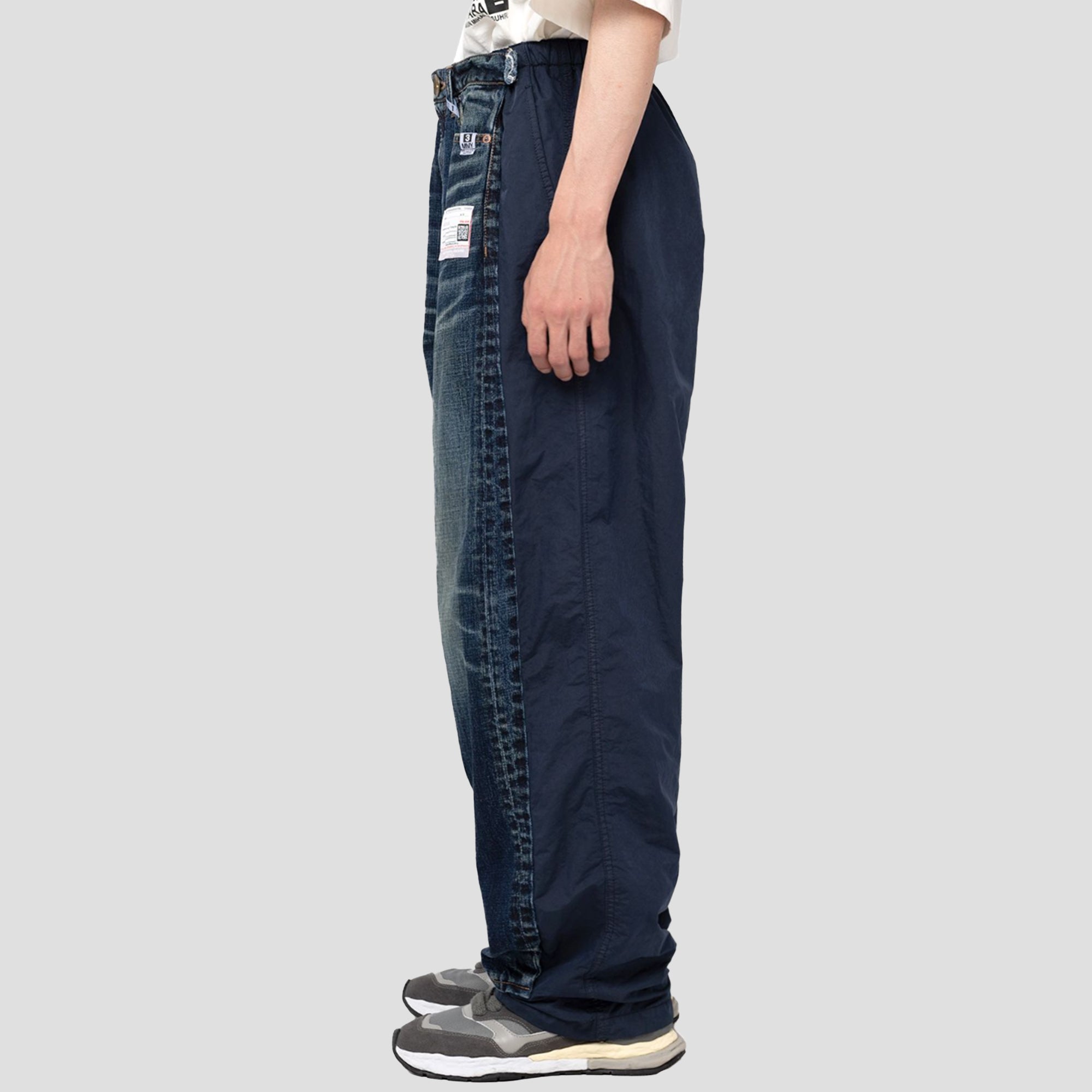 DENIM COMBINED EASY PANTS