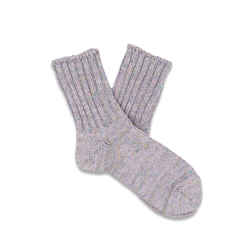 ANONYMOUS ISM - Glitter Rib Crew Socks - Purple (Women's) at Mannahatta NYC