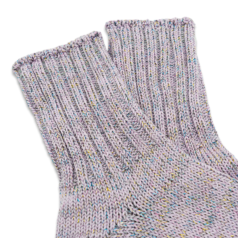 Glitter Rib Crew Socks - Purple (Women's)