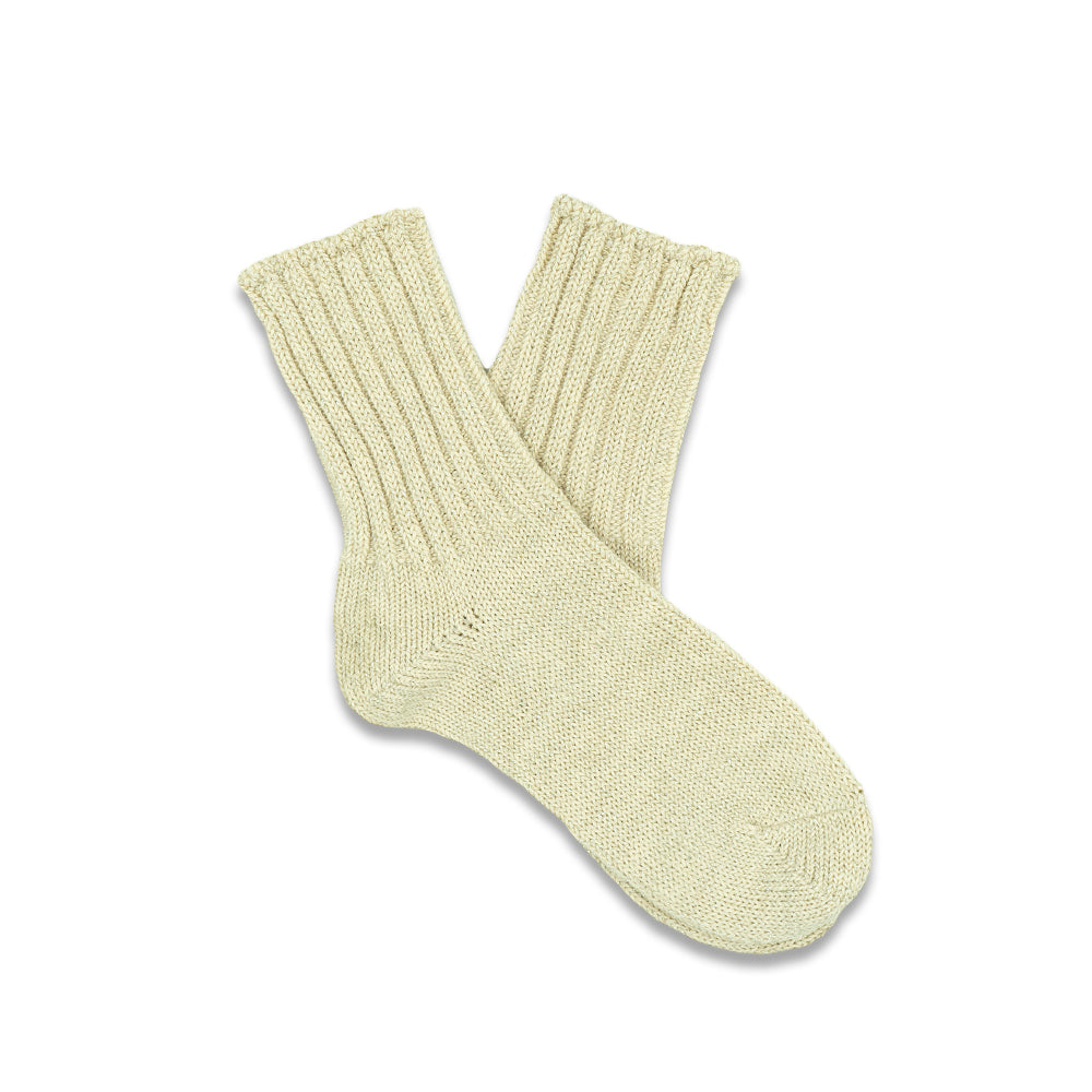 ANONYMOUS ISM - Glitter Rib Crew Socks - White (Women's) at Mannahatta NYC