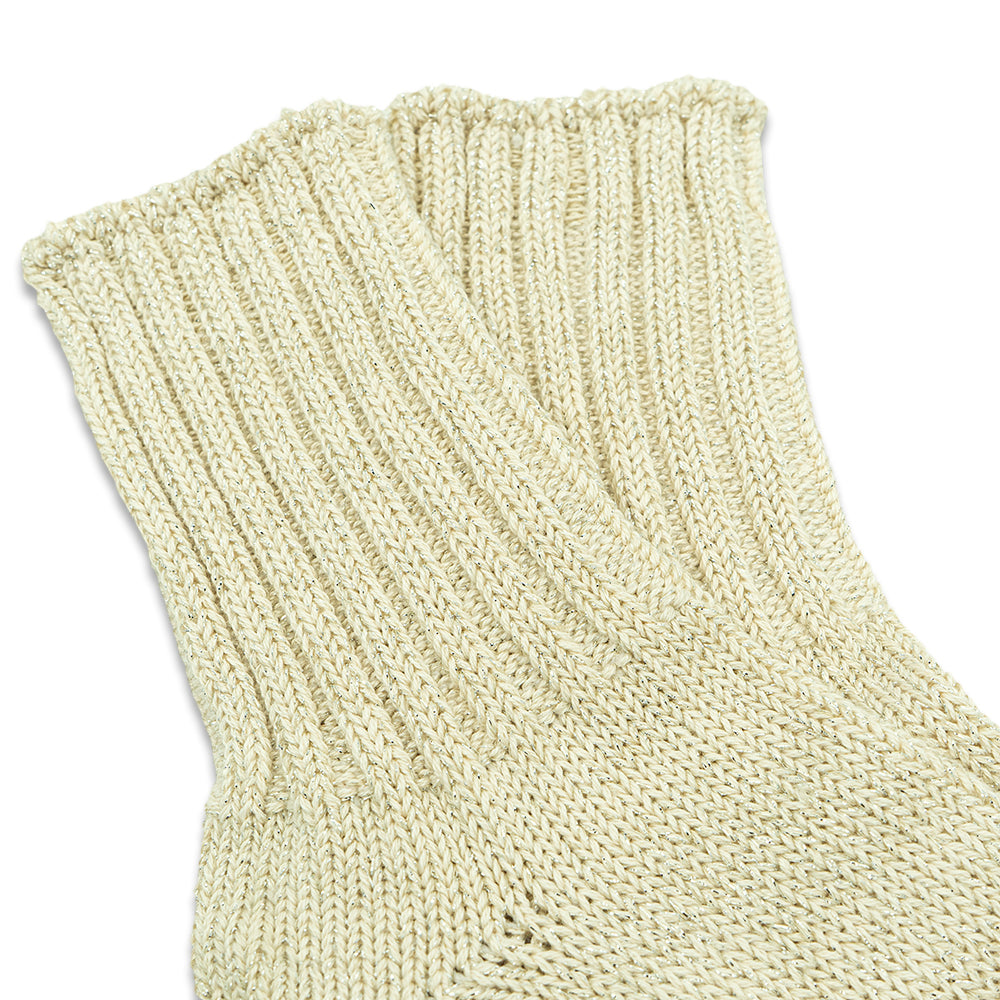 Glitter Rib Crew Socks - White (Women's)