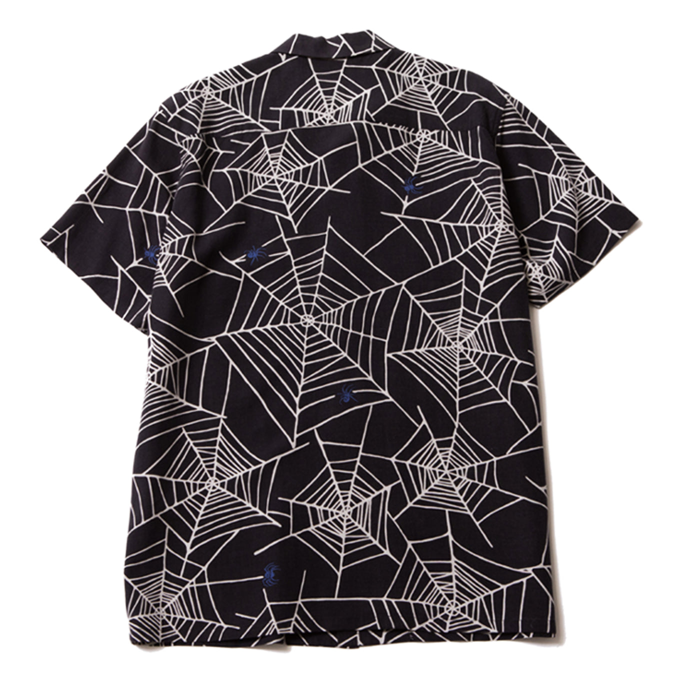 SPIDER NET HAWAIIAN SHIRT - BLACK