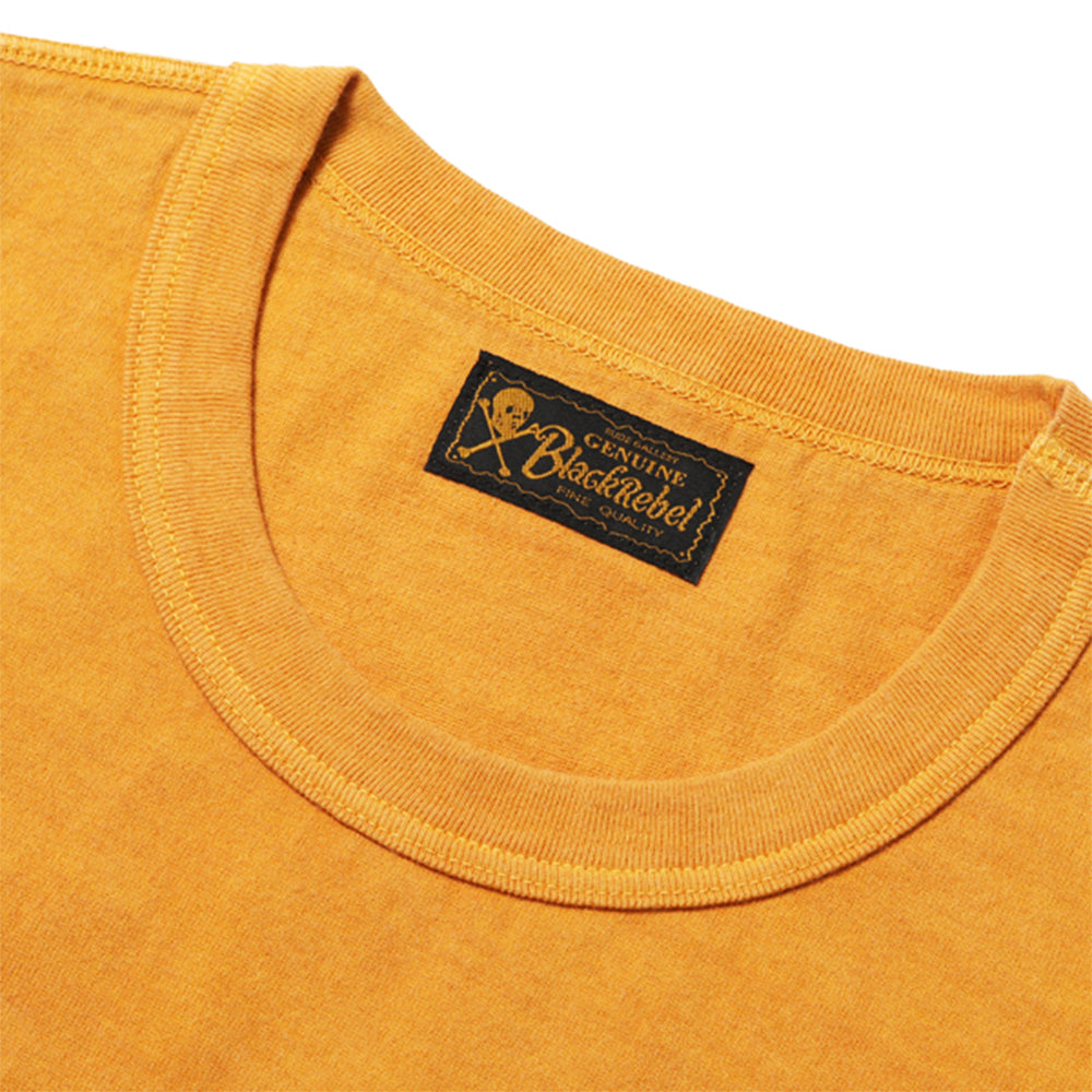PIGMENT DYED DIA STITCH POCKET TEE - YELLOW