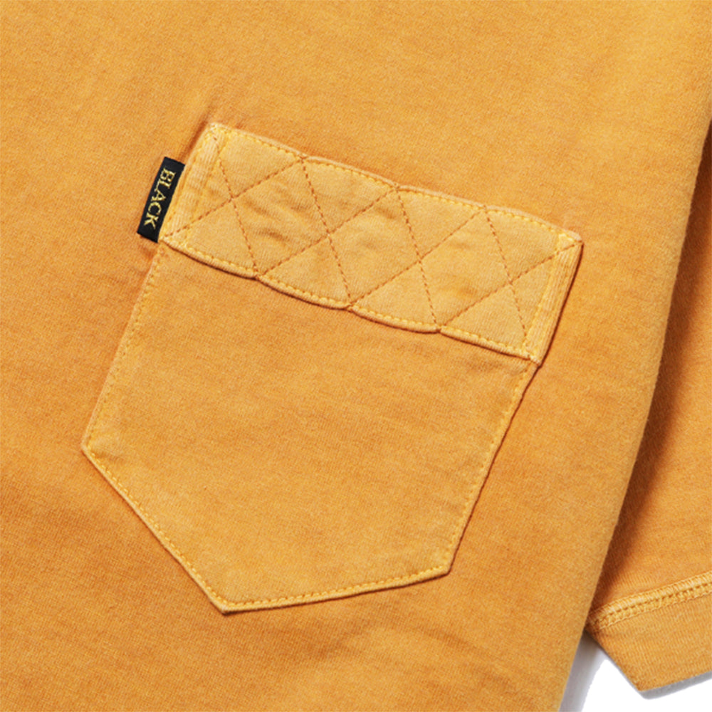 PIGMENT DYED DIA STITCH POCKET TEE - YELLOW