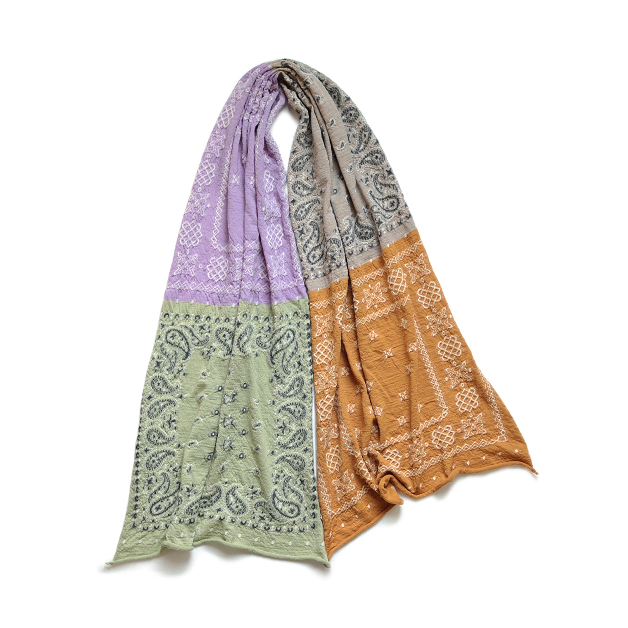 COMPRESSED WOOL SCARF PASTEL BANDANA - MINT GREEN