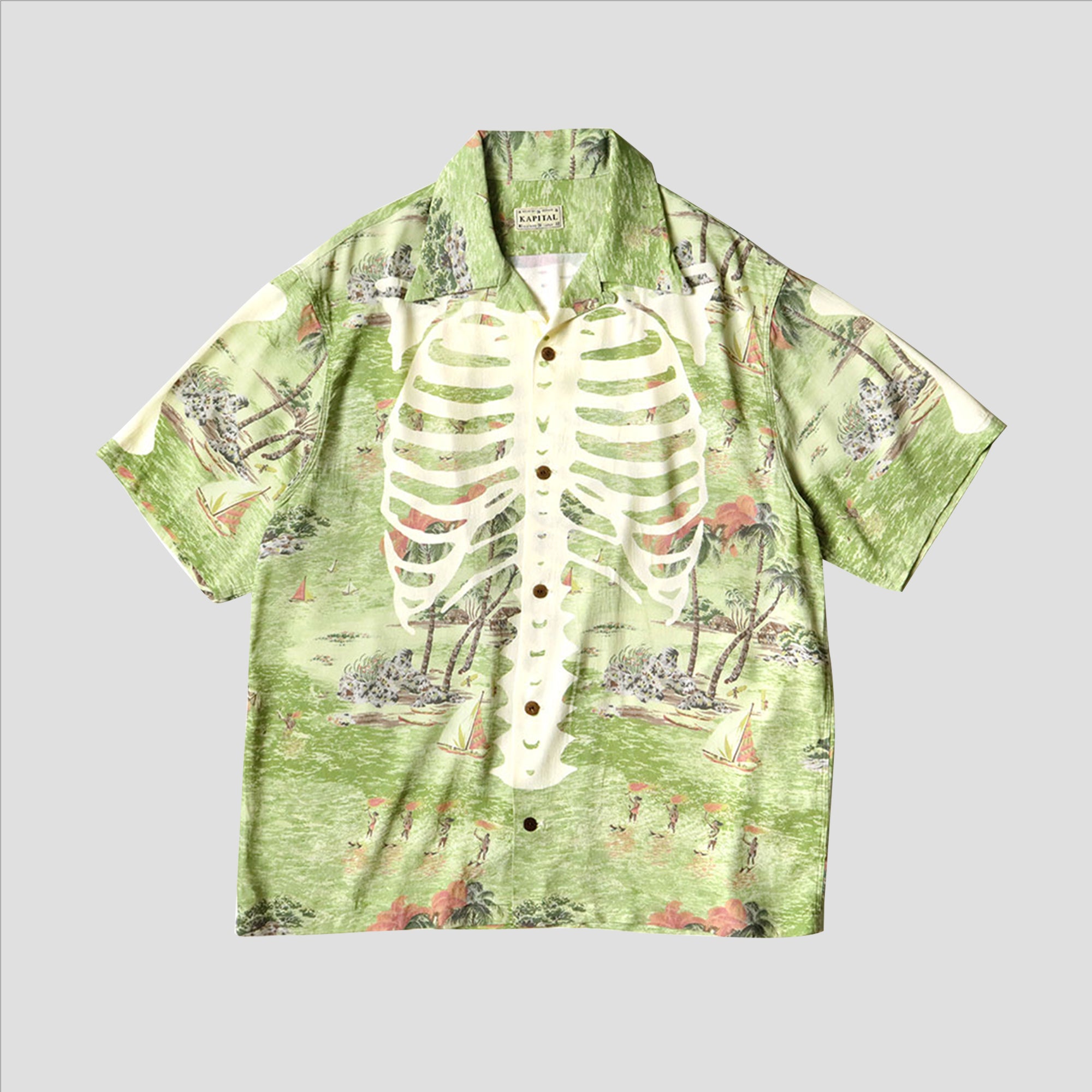 KAPITAL - RAYON BONE HAWAIIAN SHIRTS