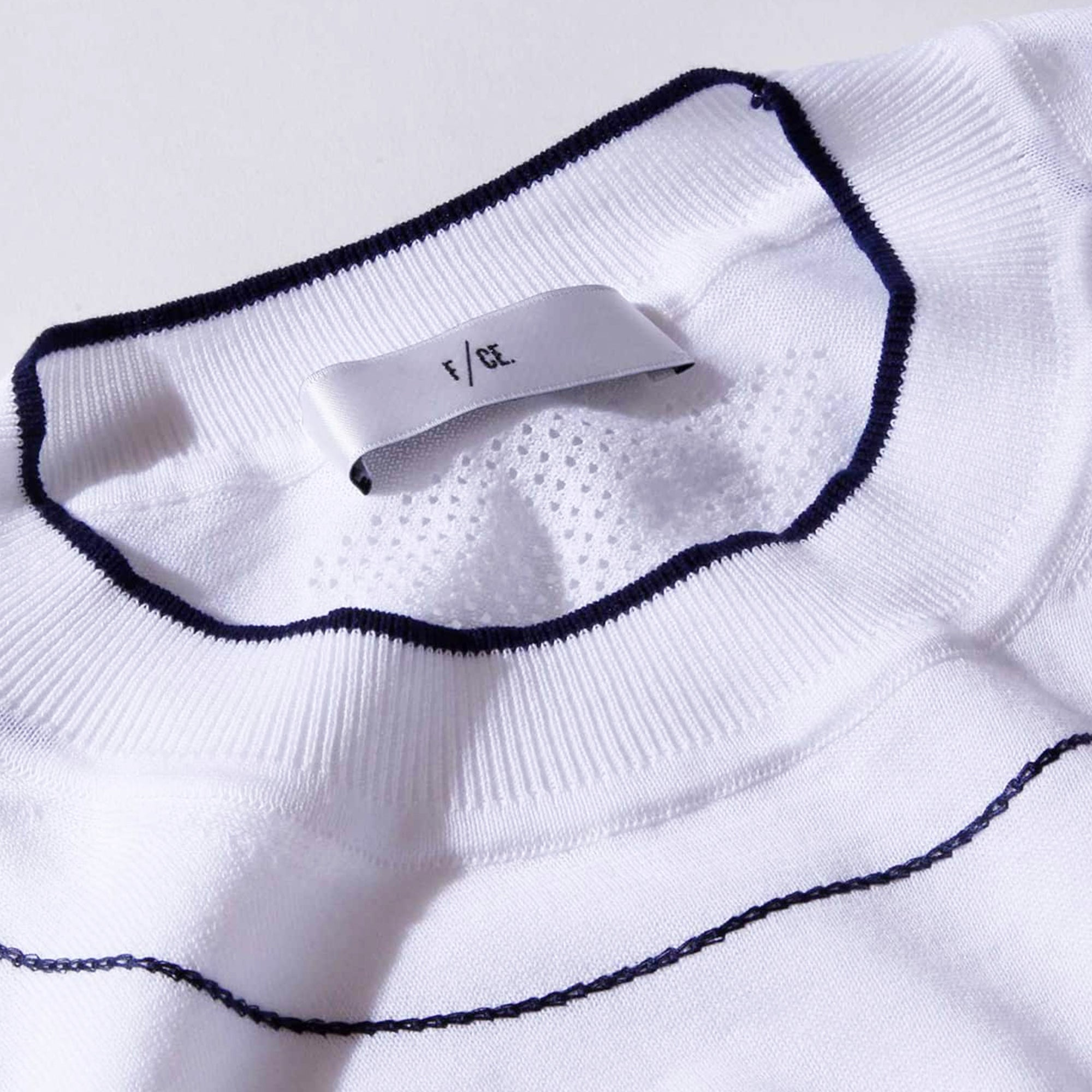 WASHABLE HIGHGAGE KNIT S/S T-SHIRTS - WHITE