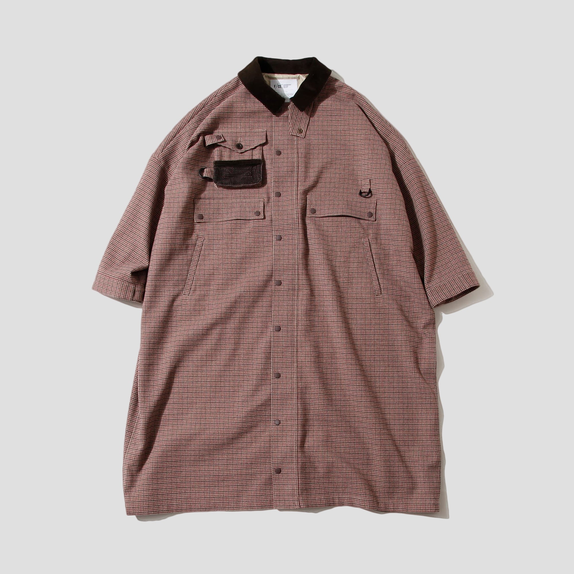 SOLOTEX CHECK HUNTING LONG COAT - BROWN