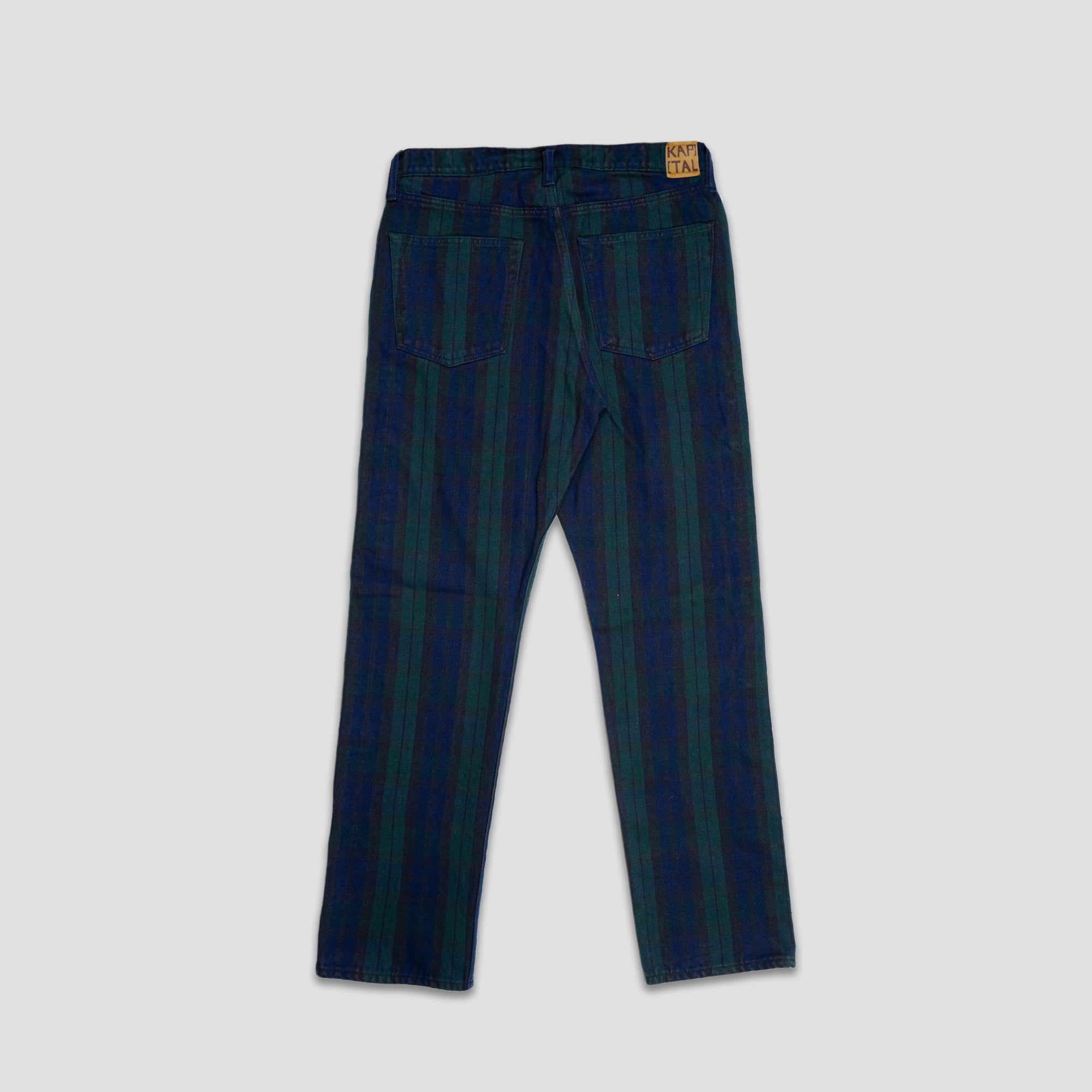 11oz TARTAN CHECK 5P MONKEY CISCO JEANS (STUDS REMAKE) - GREEN