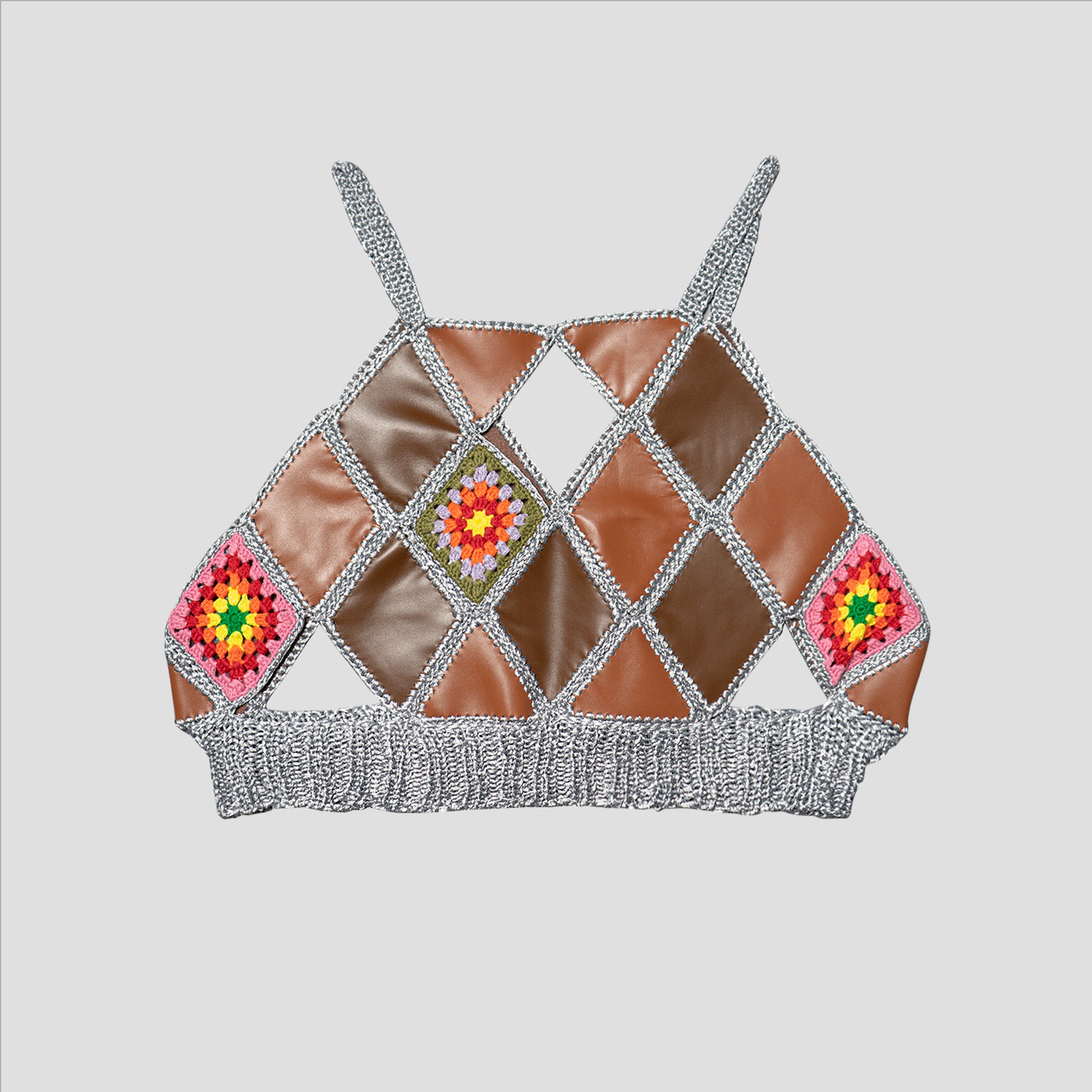 LEATHER HIPPIE CROCHET BUSTIER