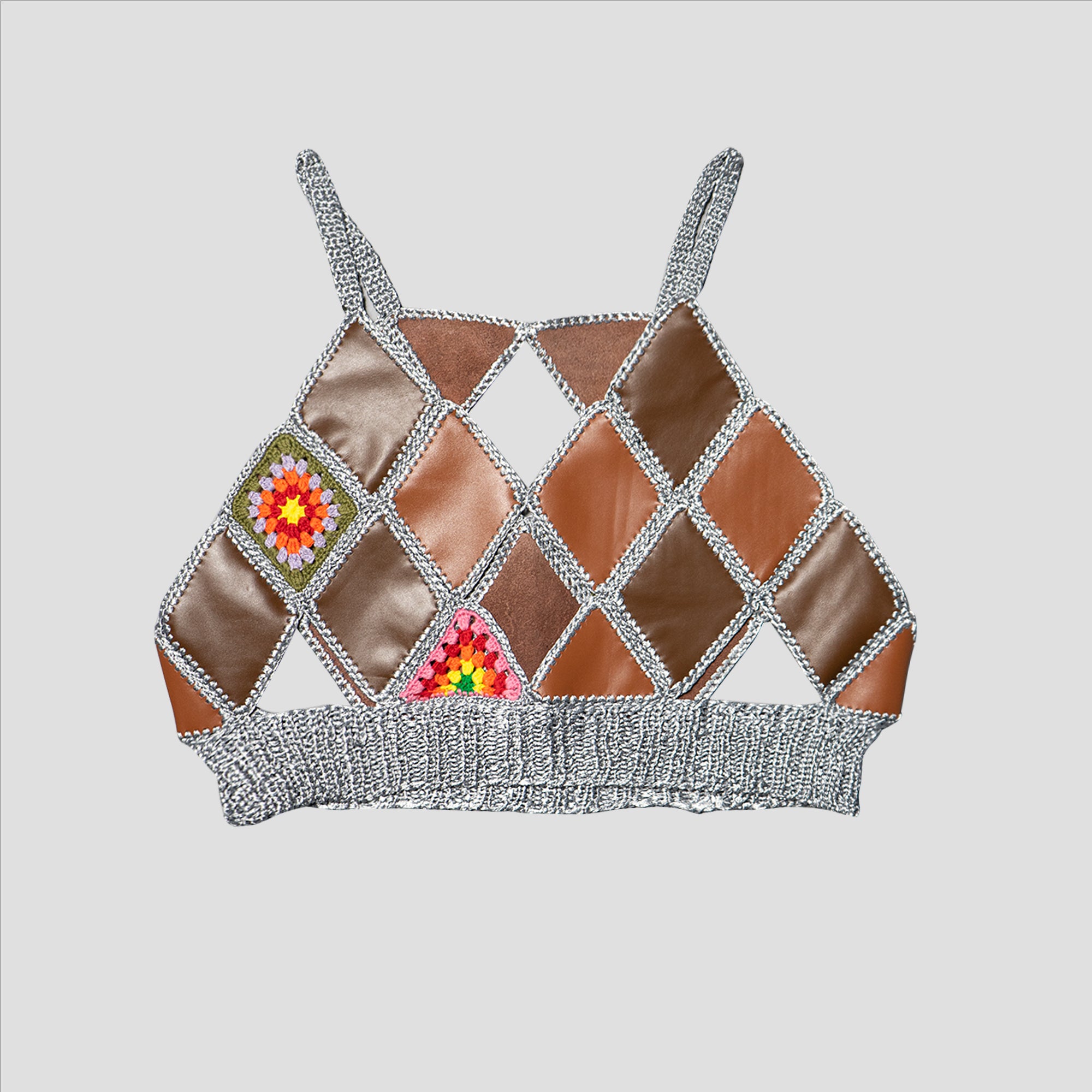LEATHER HIPPIE CROCHET BUSTIER