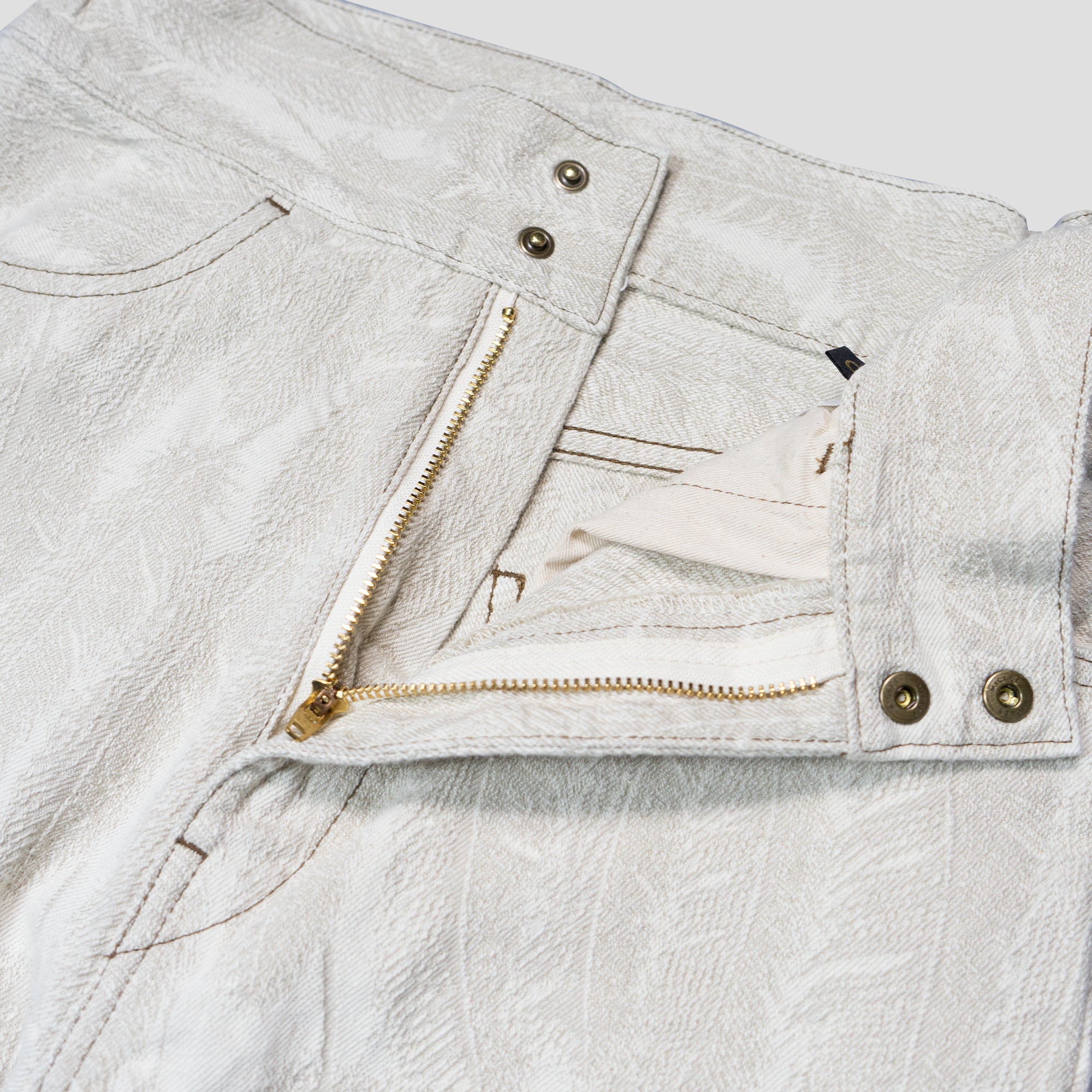 14oz FEATHER WHITE DENIM FLARE PANTS