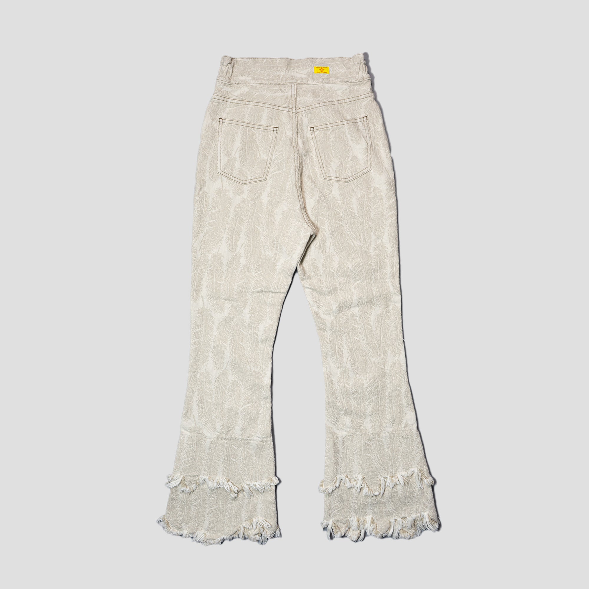 14oz FEATHER WHITE DENIM FLARE PANTS