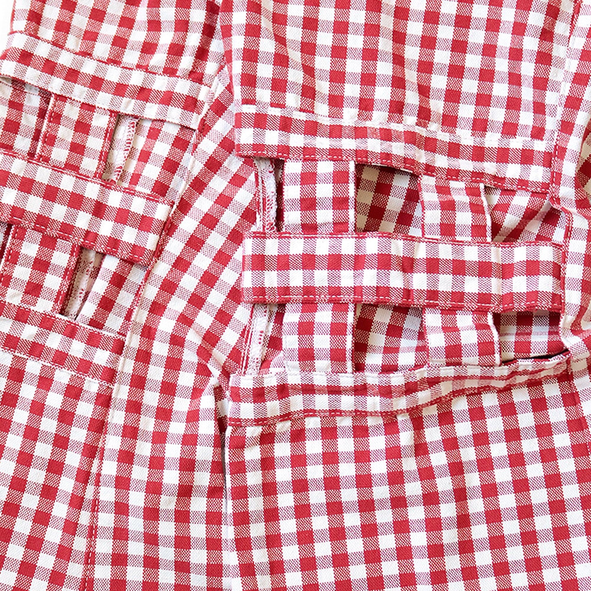 CANVAS GINGHAM CHECK 5P WINDOWPANE FLARE PANTS LADIES