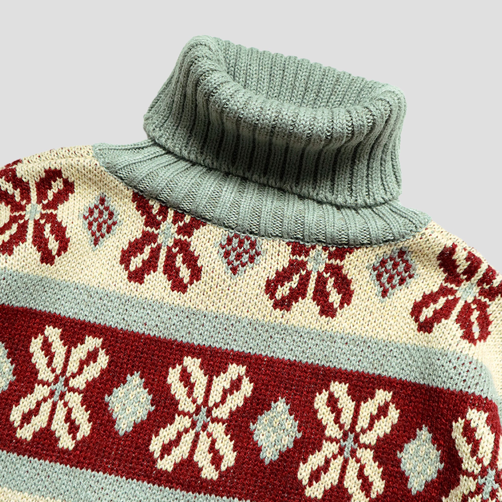 5G ECO KNIT KONA BEAN STRIPE HIGH NECK SWEATERS