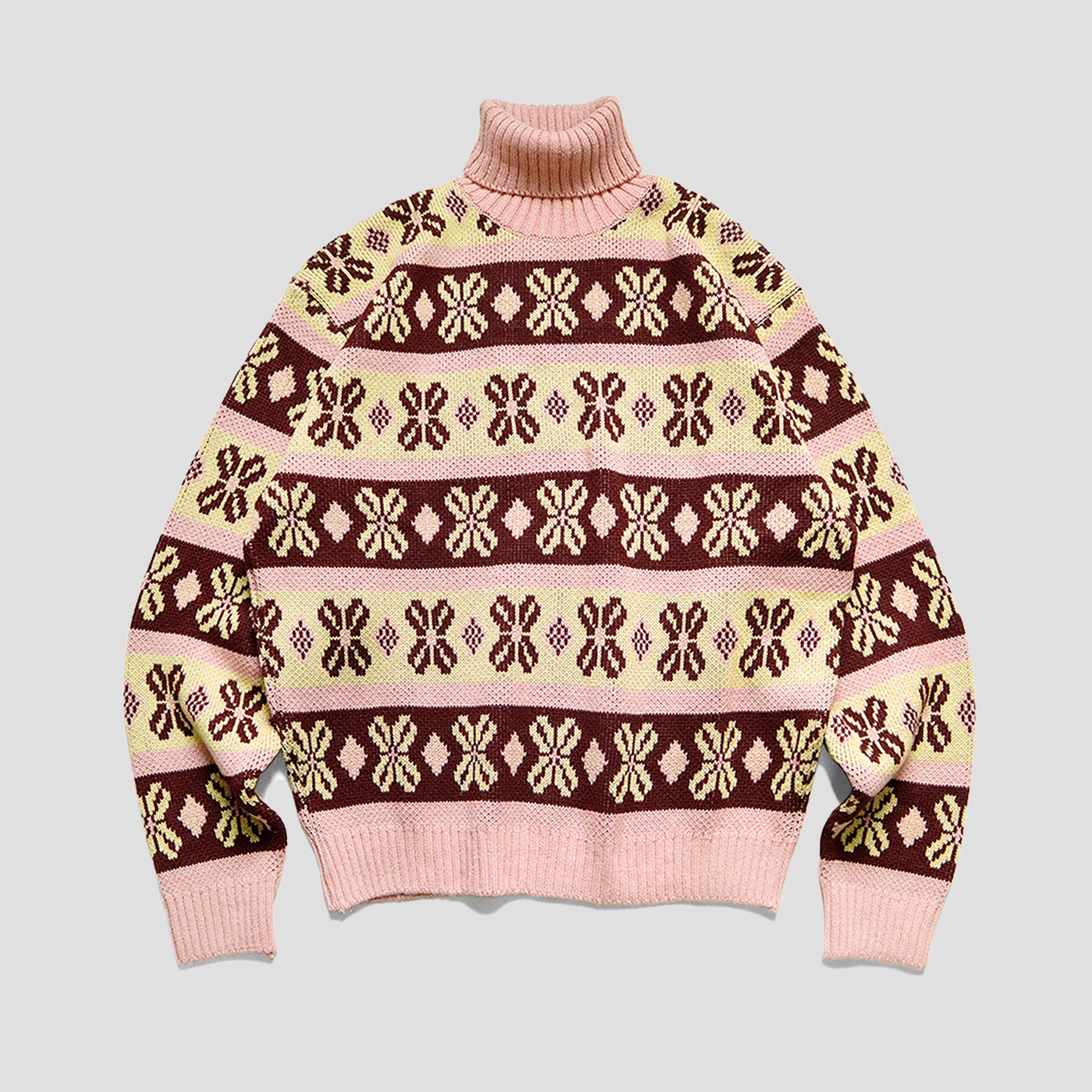 5G ECO KNIT KONA BEAN STRIP HIGH NECK SWEATERS