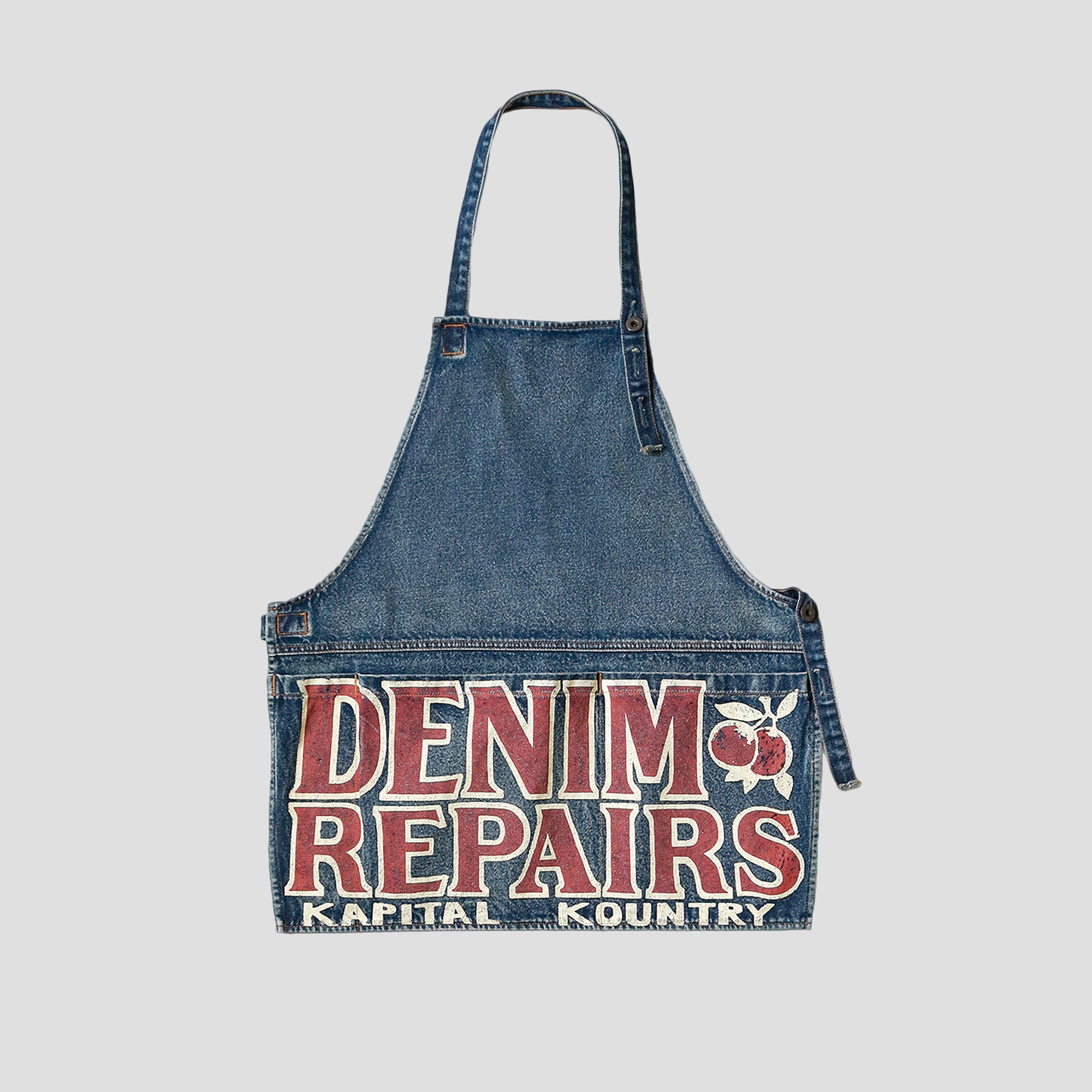 KAPITAL - 13oz DENIM DAMAGED APRON