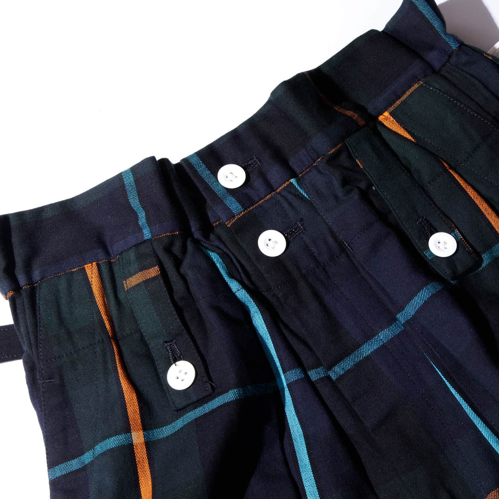 PLAID EASY FATIGUE PANTS - NAVY