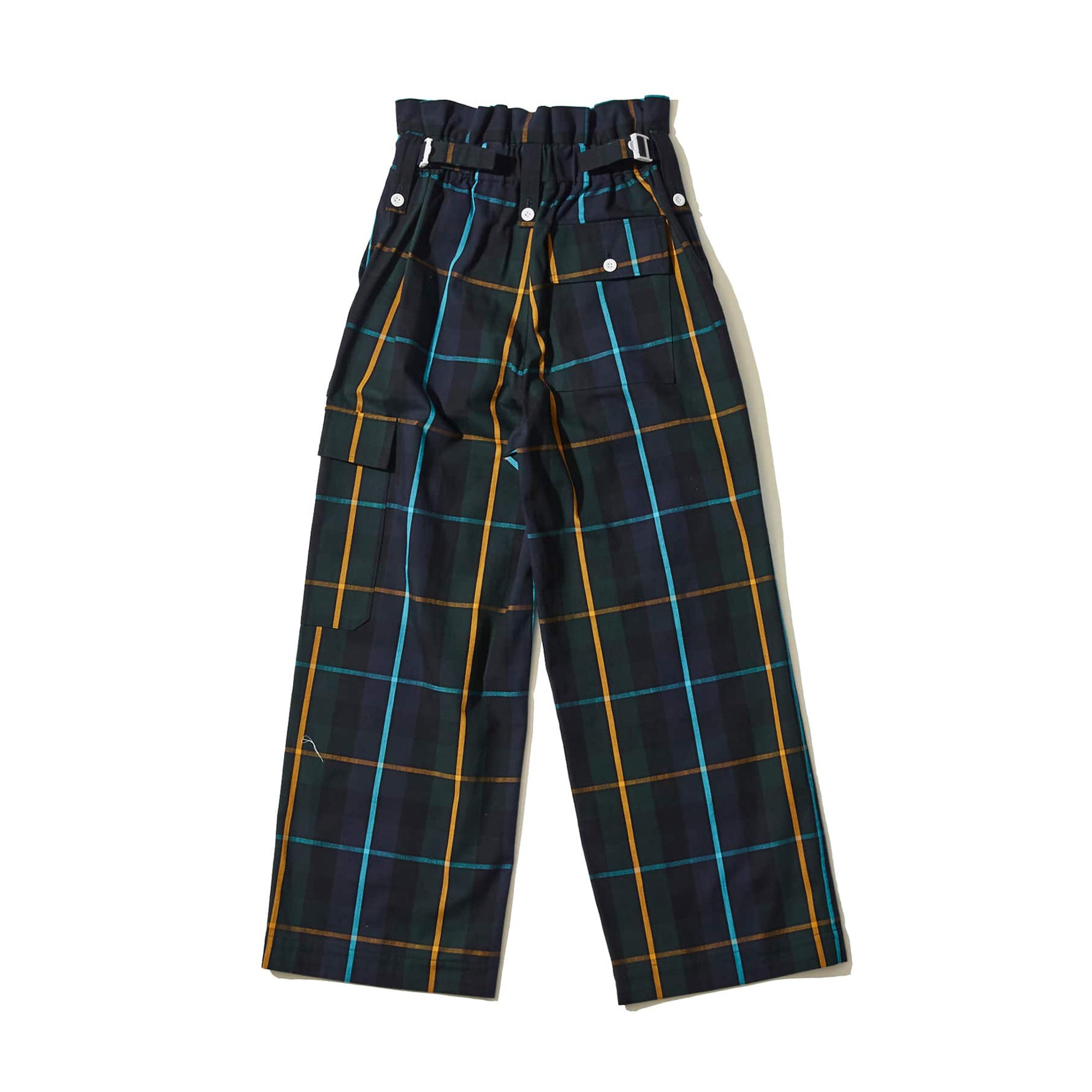 PLAID EASY FATIGUE PANTS - NAVY