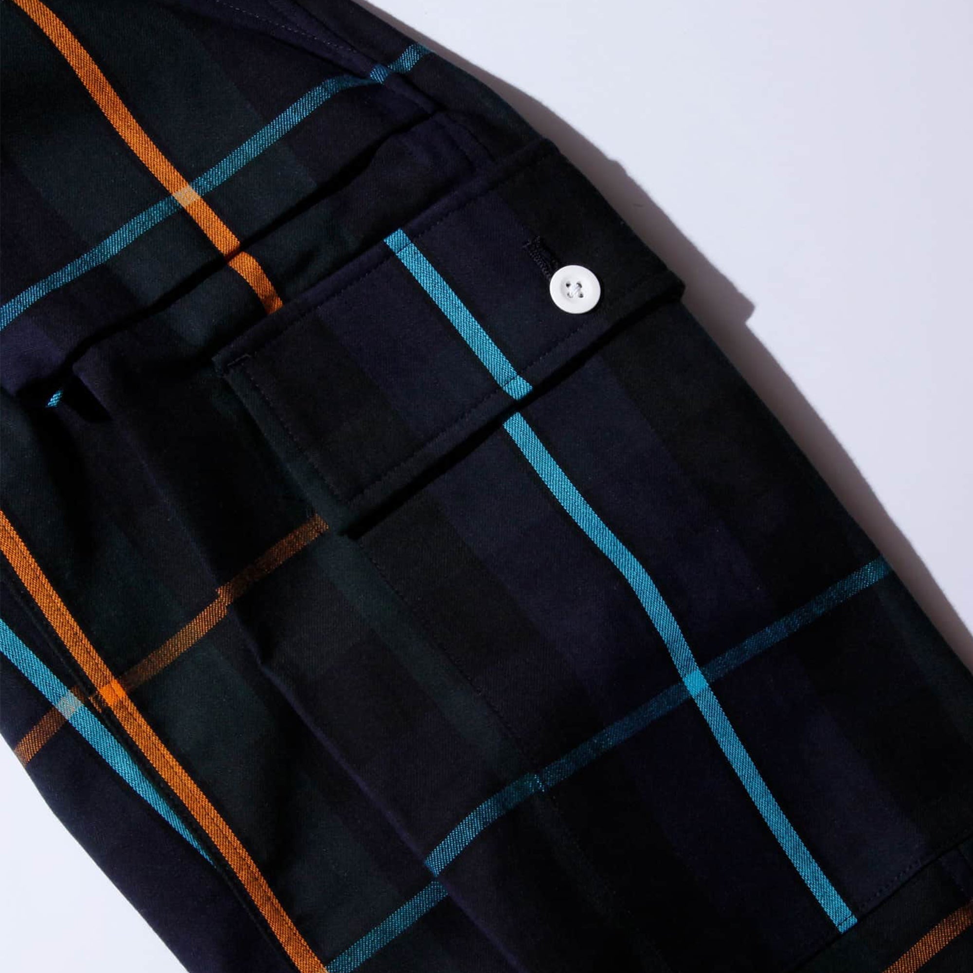 PLAID EASY FATIGUE PANTS - NAVY