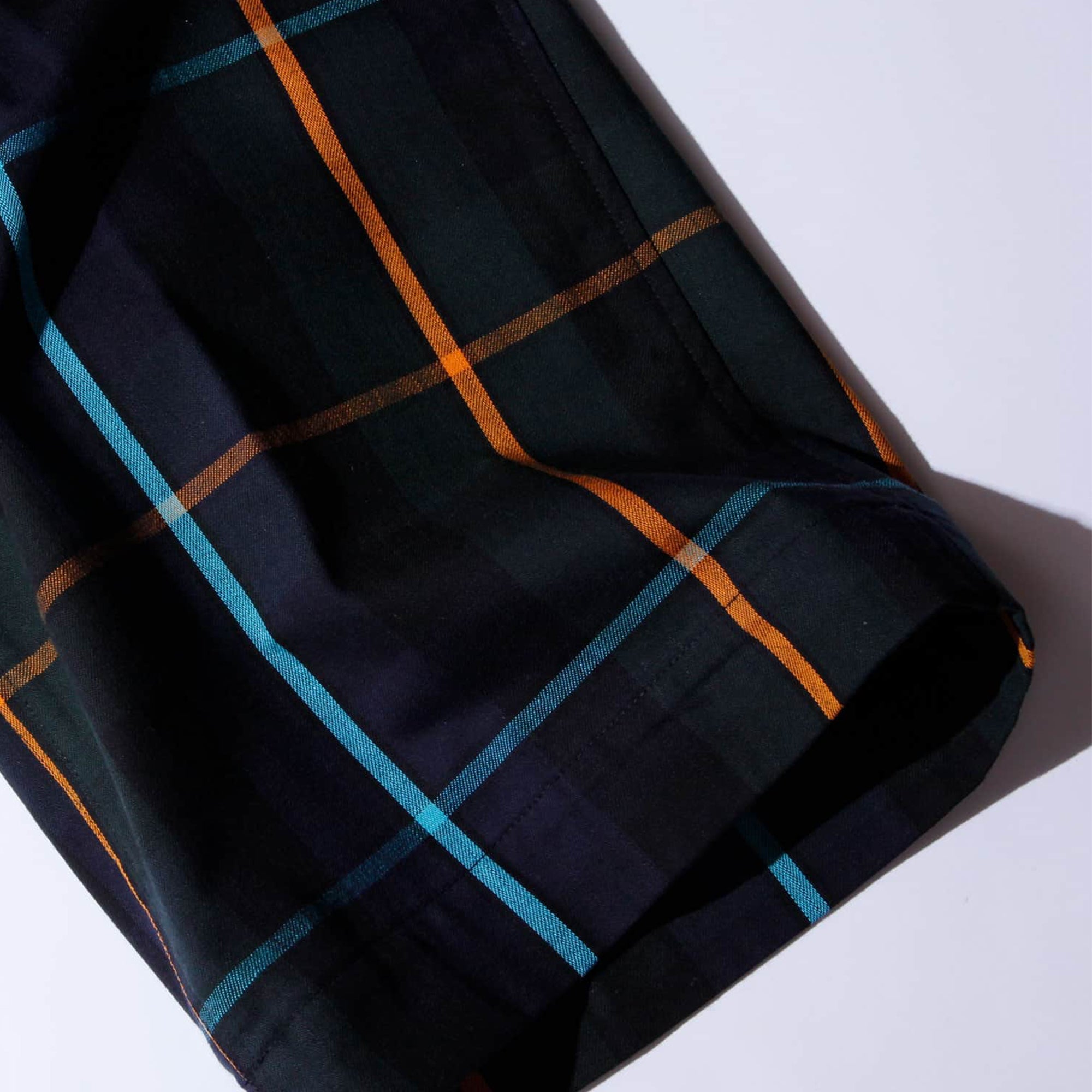 PLAID EASY FATIGUE PANTS - NAVY