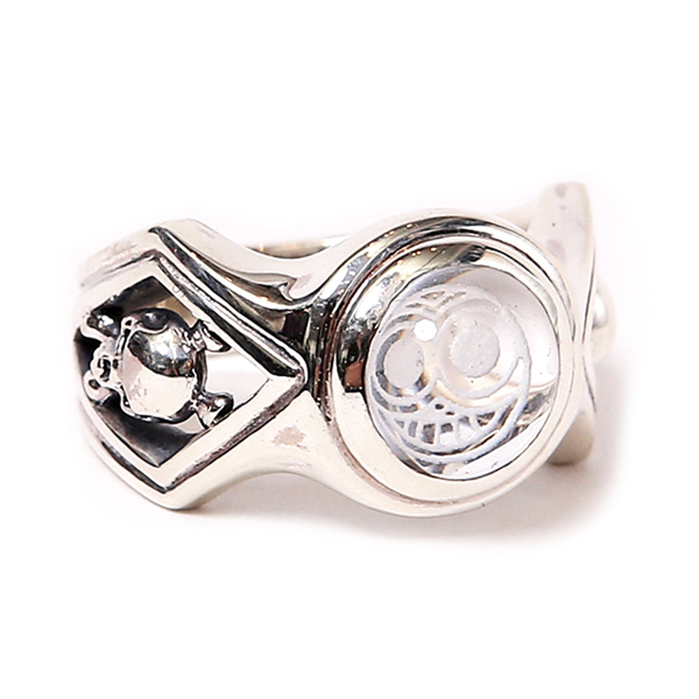 MAGICAL DESIGN - MARKED CRYSTAL RING - SILVER