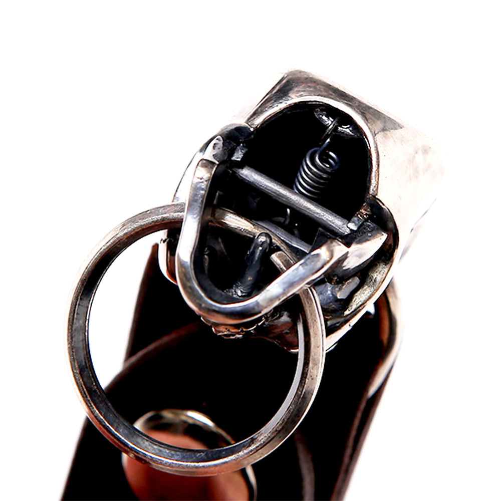 MAGICAL DESIGN - MOVABLE JAW SKULL KEY RING - SILVER