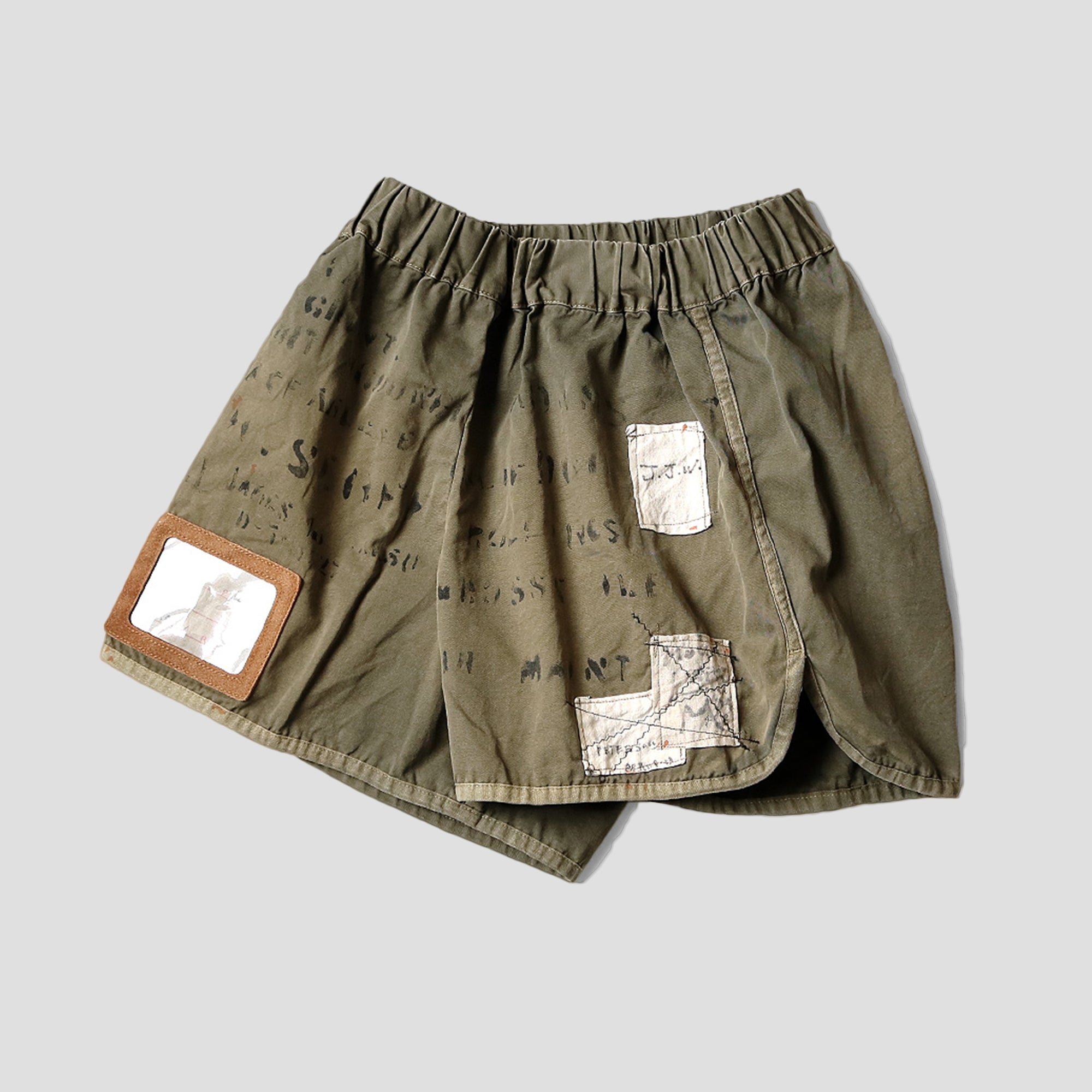 EGYPTIAN TWILL REMAKE SHORTS - OLIVE