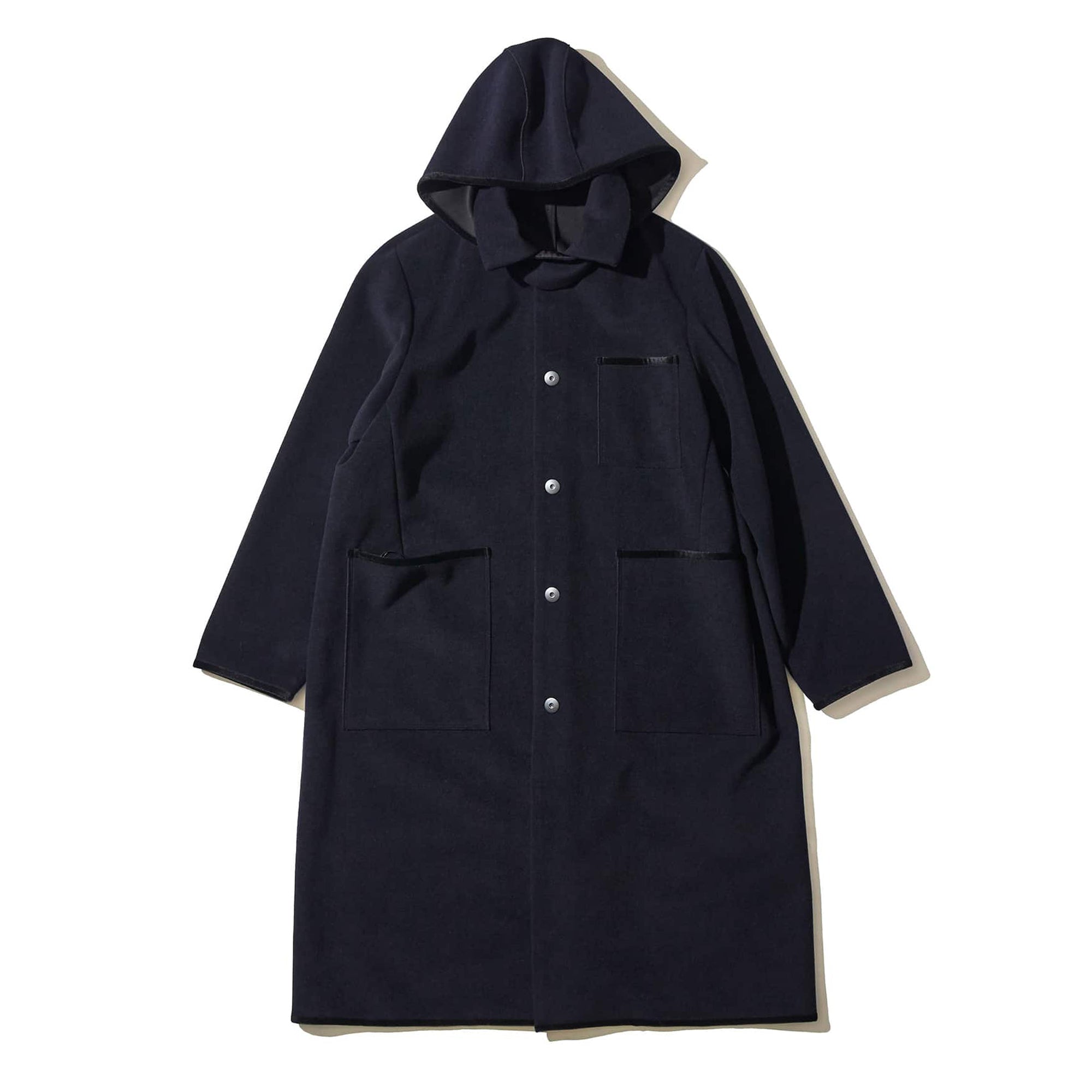 BONDING WOOL SLICK COAT - NAVY