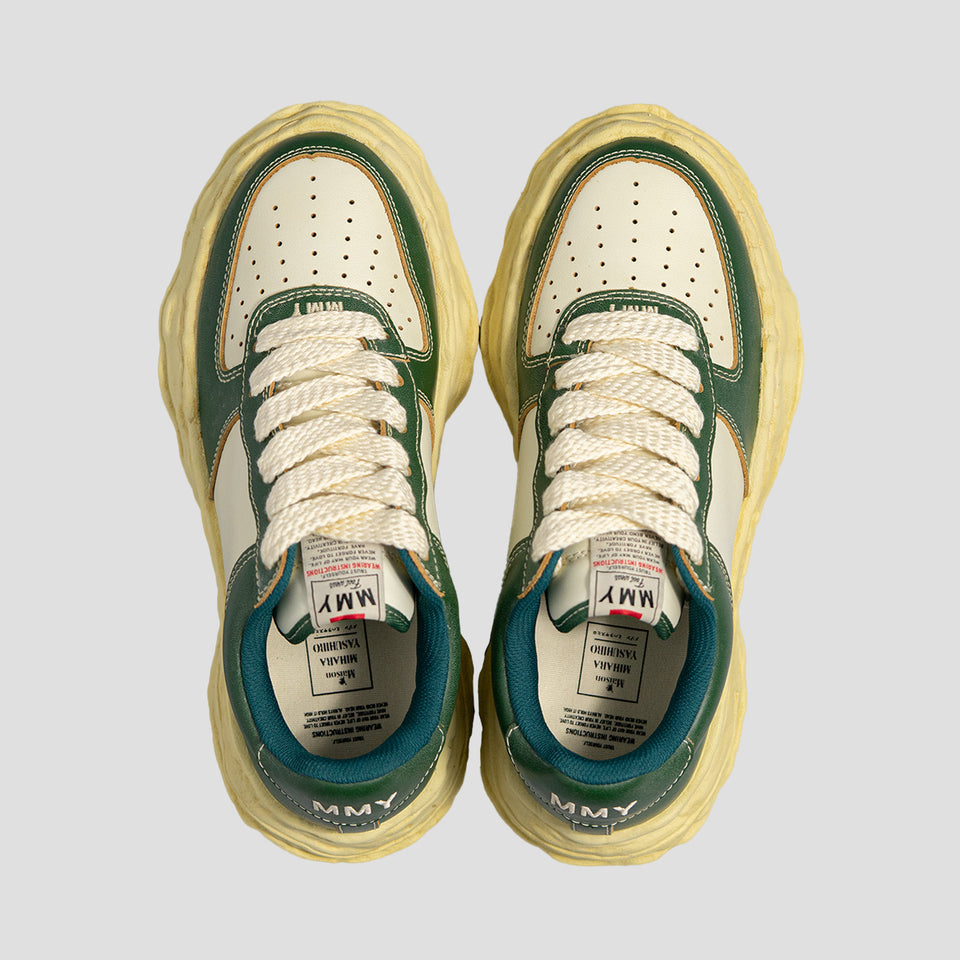 WAYNE OG SOLE LOW-TOP VINTAGE TREATMENT LEATHER SNEAKERS