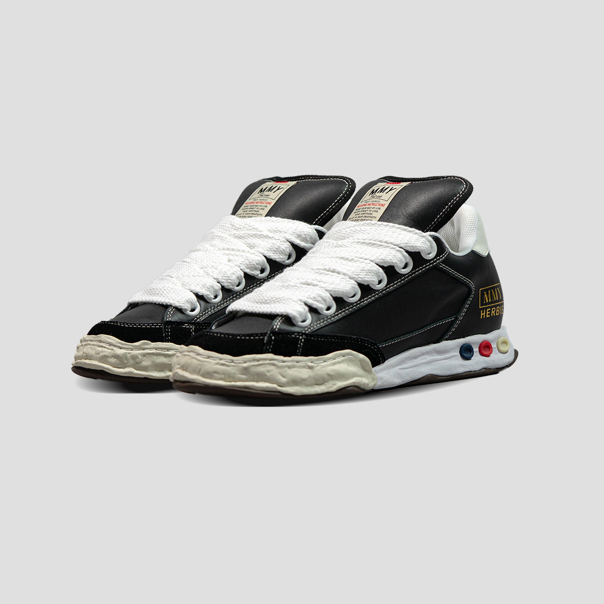 HERBIE OG SOLE LOW-TOP PUFFER LEATHER SNEAKERS