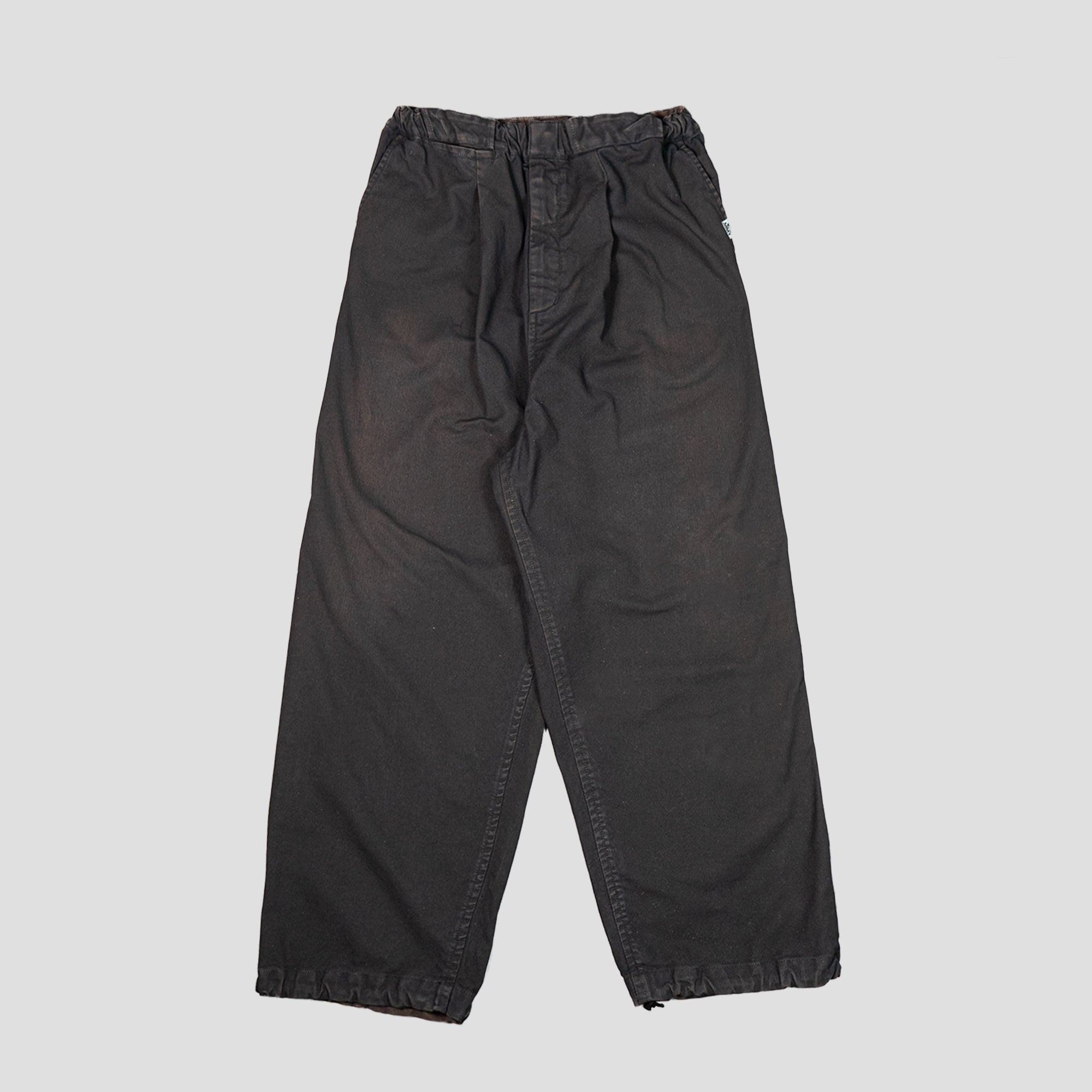 WAXED COTTON EASY BAGGY PANTS