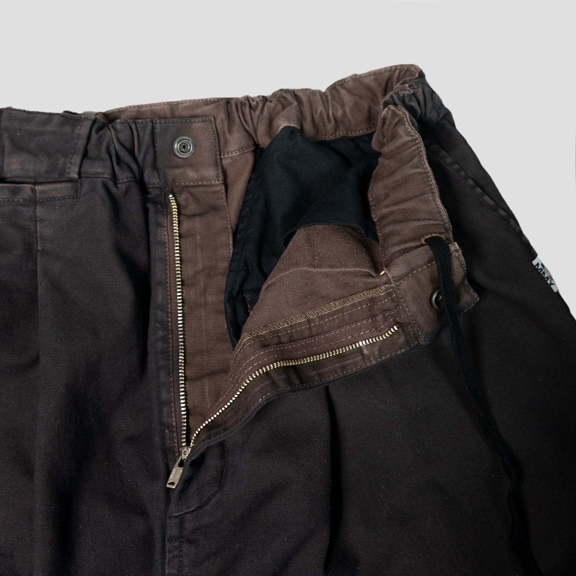 WAXED COTTON EASY BAGGY PANTS