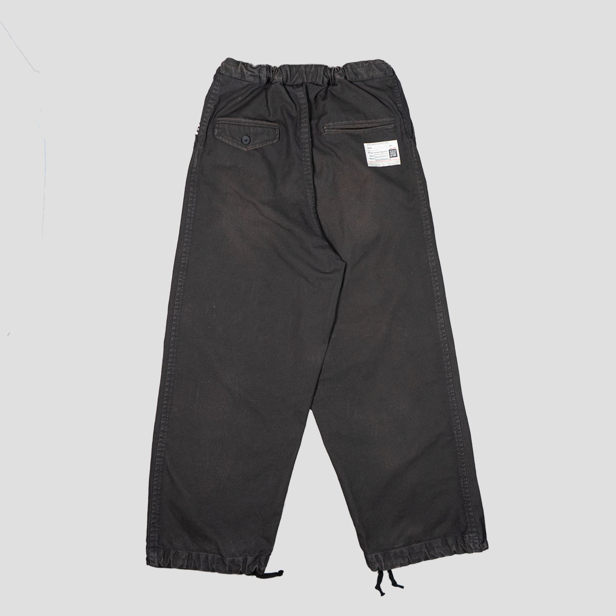 WAXED COTTON EASY BAGGY PANTS