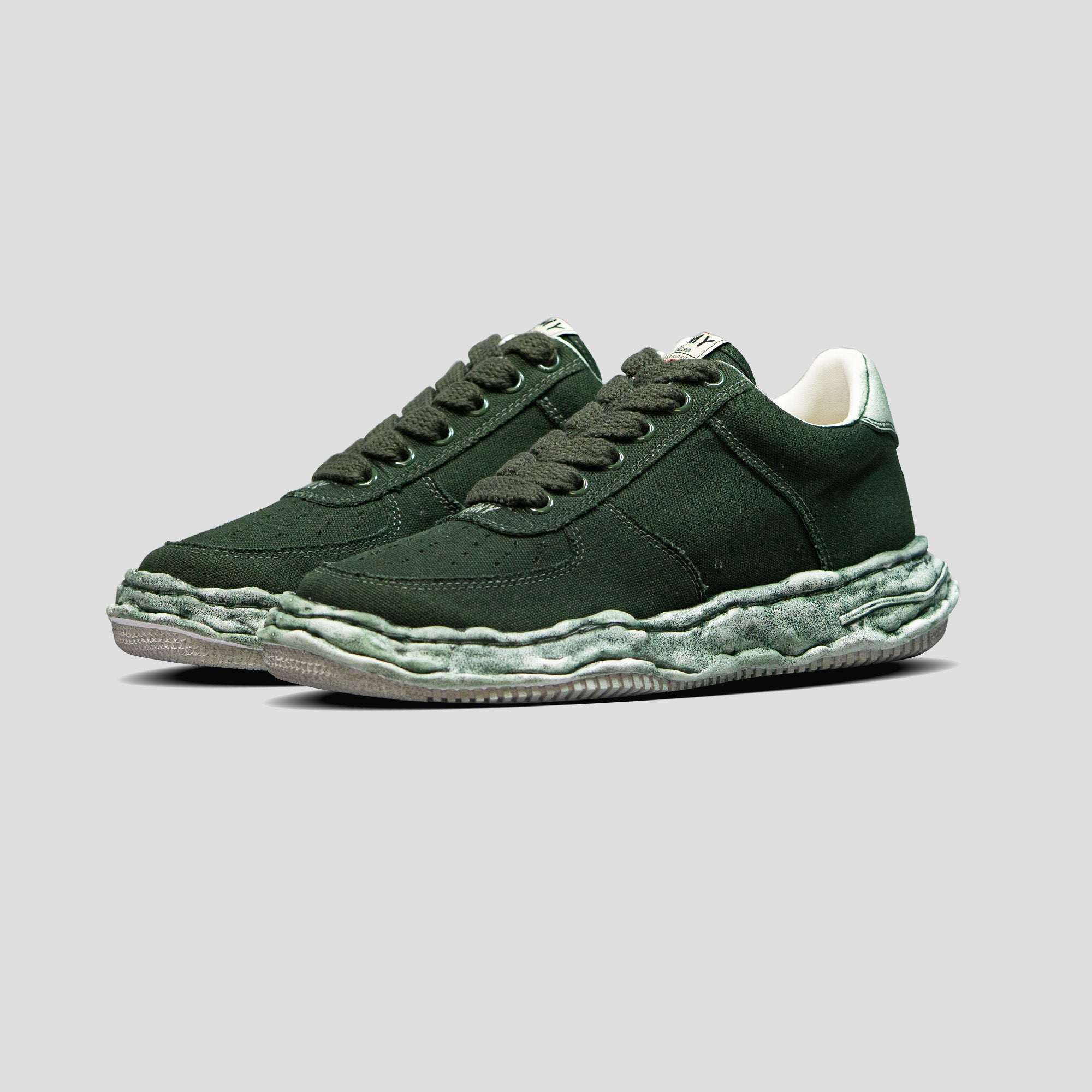 WAYNE OG SOLE GARMENT DYED CANVAS LOW-TOP SNEAKERS