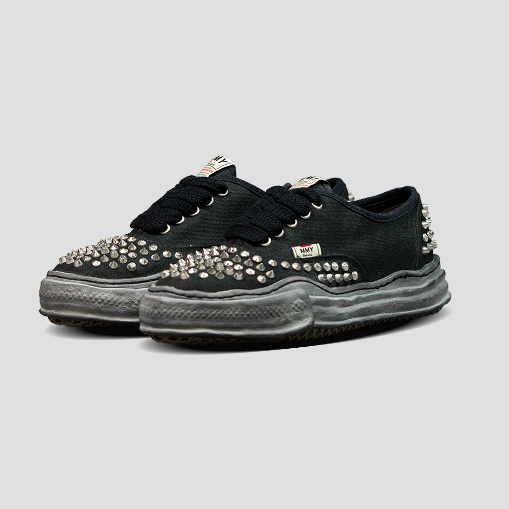 BAKER OG SOLE STUDDED CANVAS LOW-TOP SNEAKERS