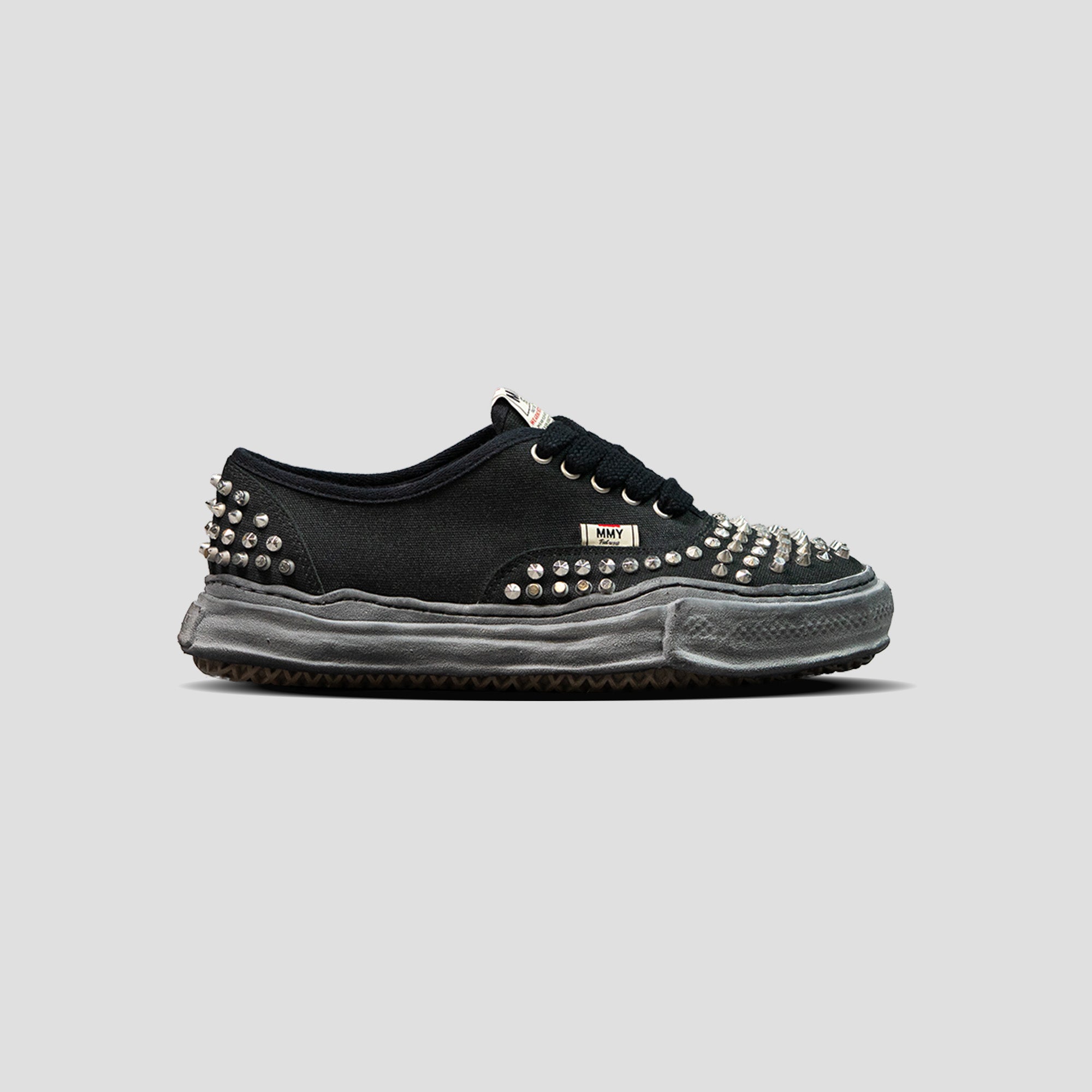 BAKER OG SOLE STUDDED CANVAS LOW-TOP SNEAKERS