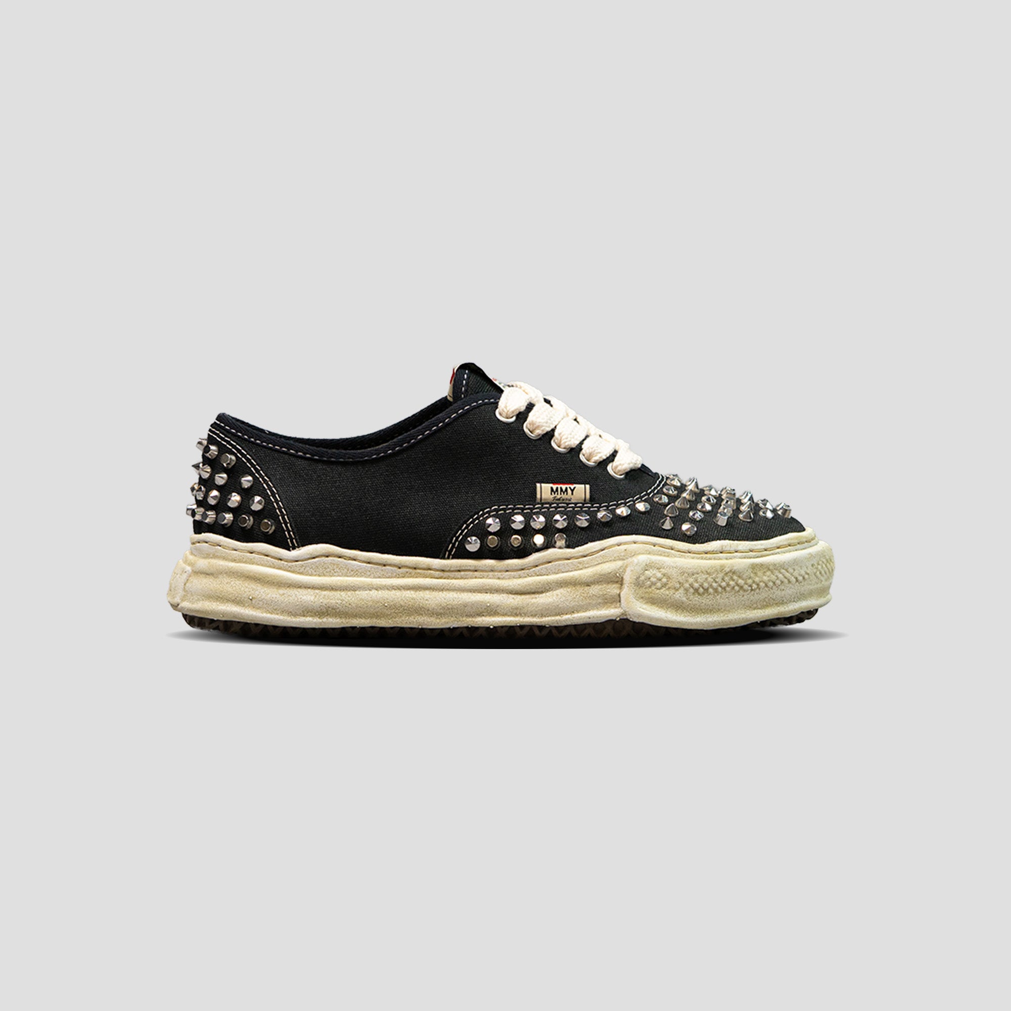 BAKER OG SOLE STUDDED CANVAS LOW-TOP SNEAKERS