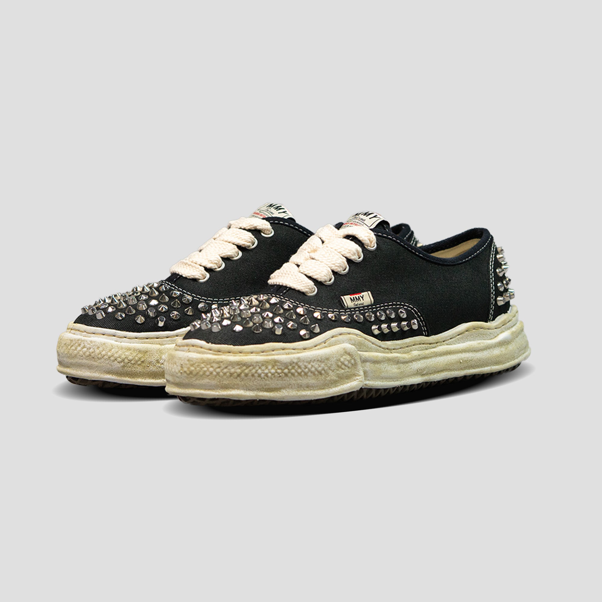 BAKER OG SOLE STUDDED CANVAS LOW-TOP SNEAKERS