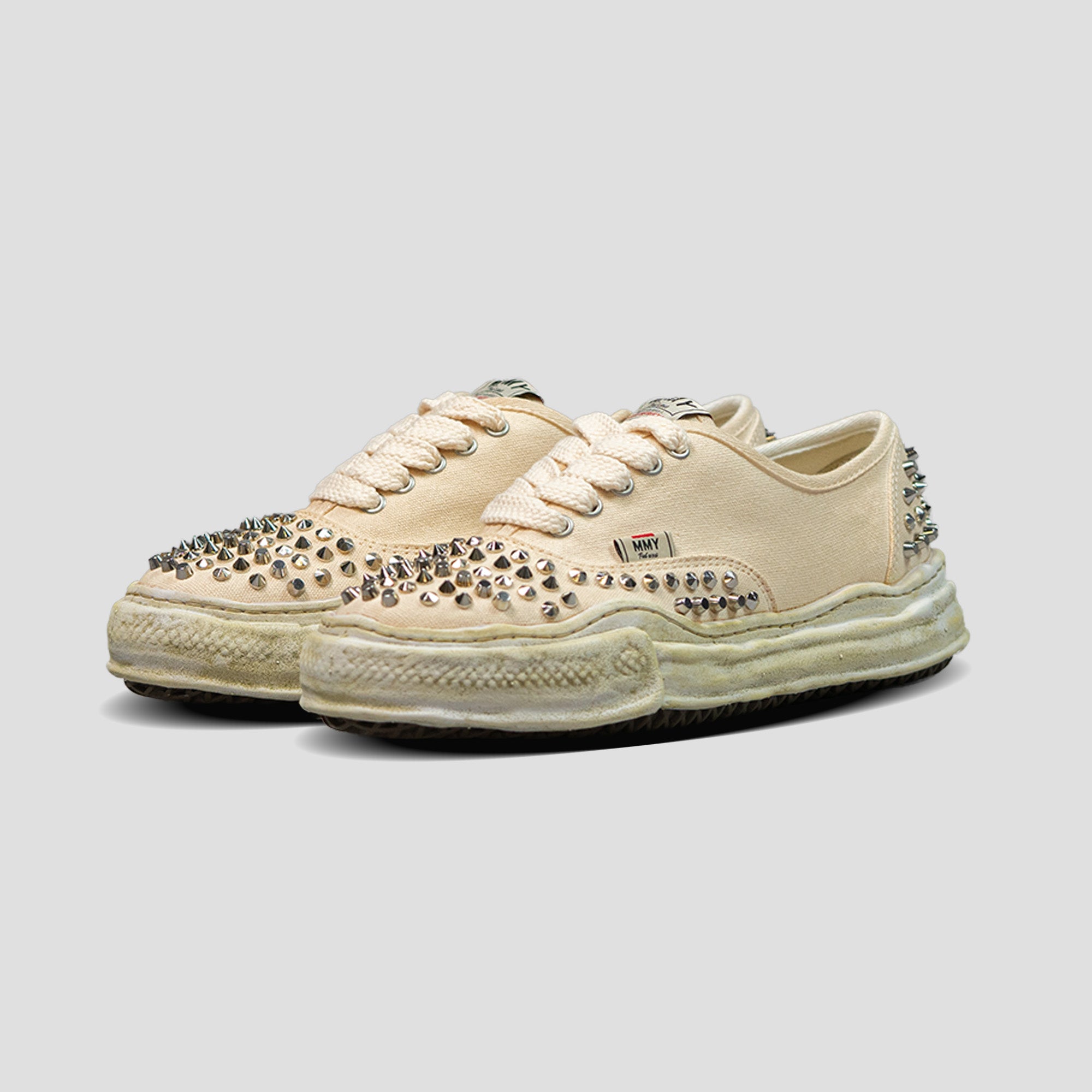 BAKER OG SOLE STUDDED CANVAS LOW-TOP SNEAKERS