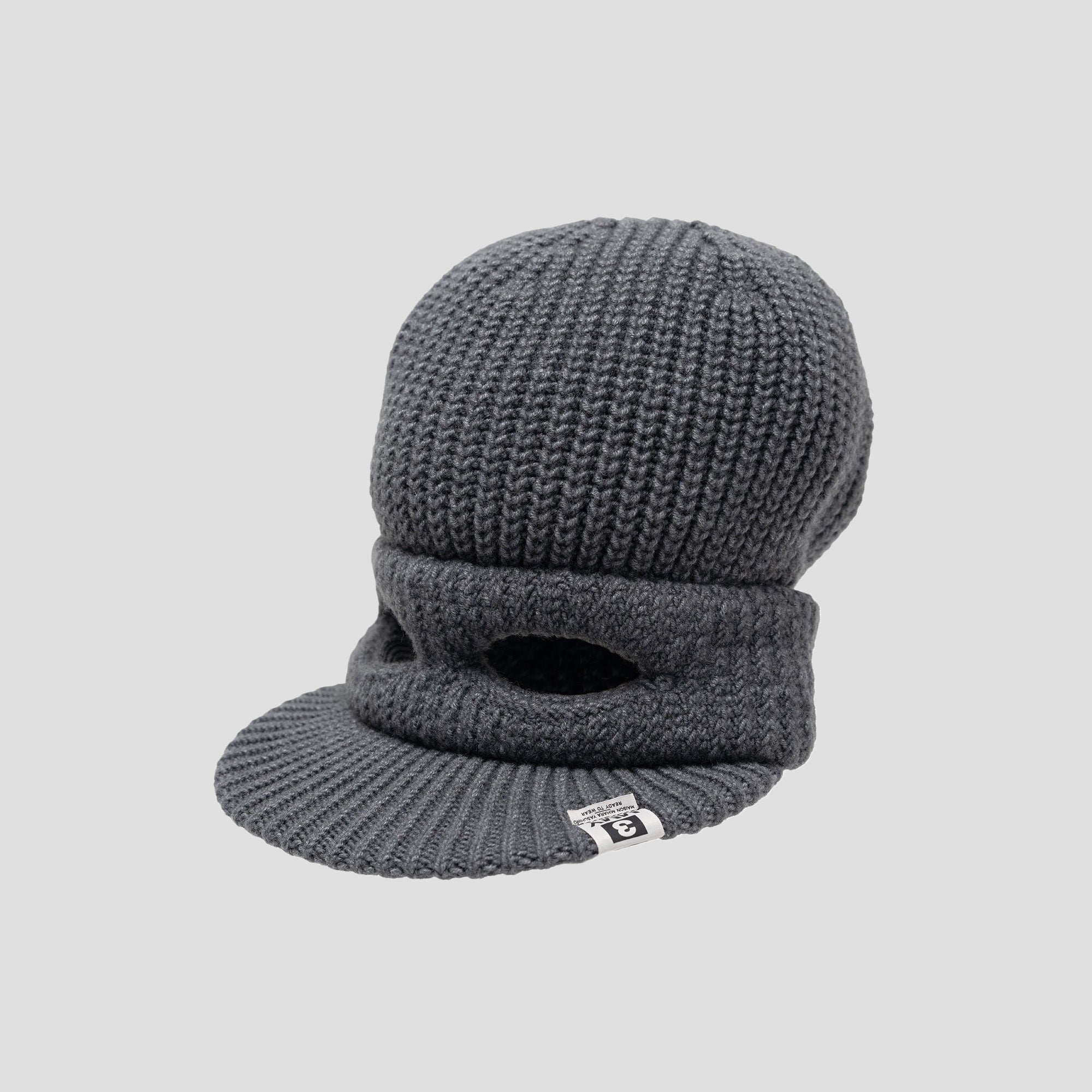 MASKED VISOR KNIT CAP