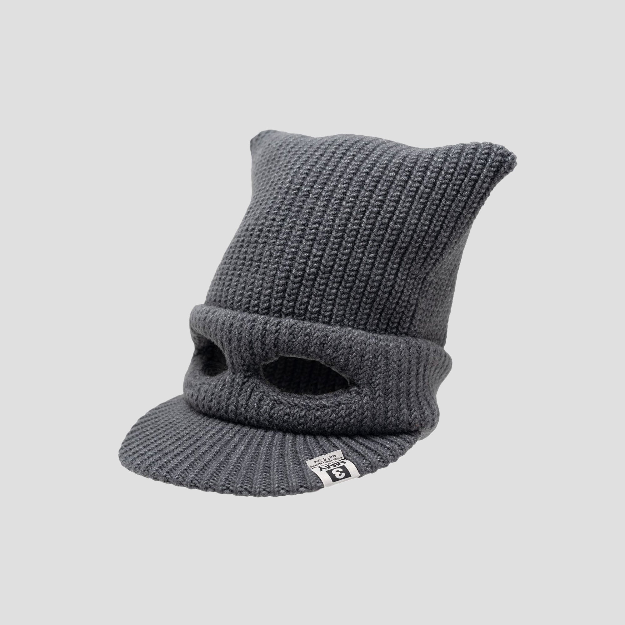 MASKED CAT VISOR KNIT CAP